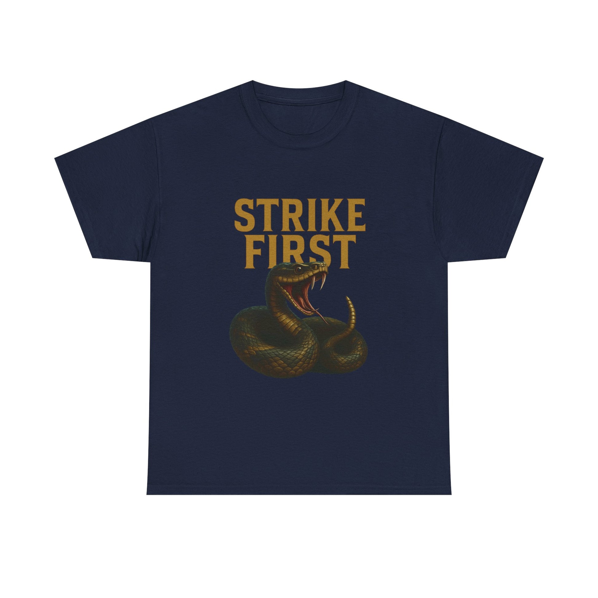 Strike First Unisex Heavy Cotton Tee | Casual Streetwear, Gift for Rebels, Everyday Wear, Statement T-Shirt, Perfect for Theme Parties