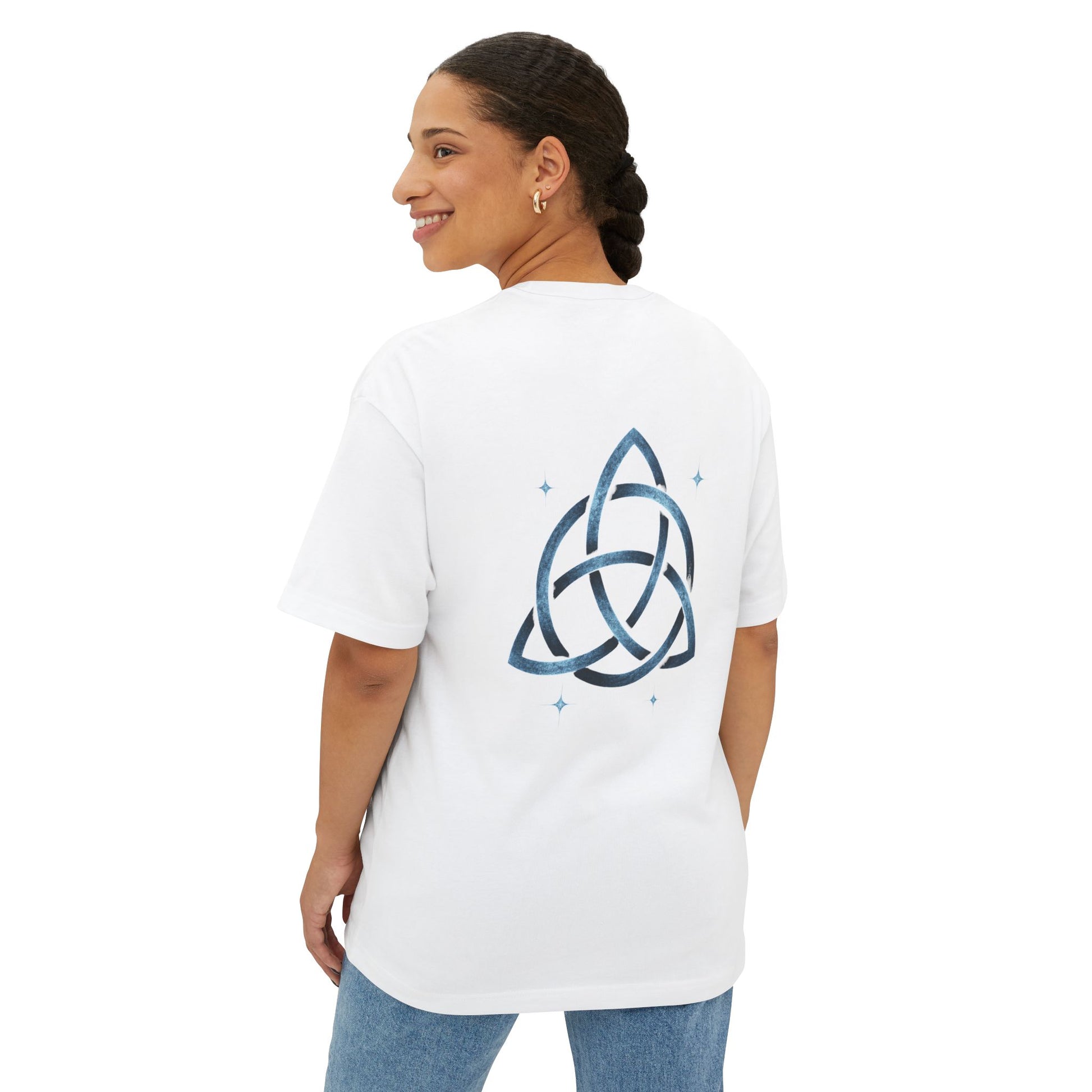 Boho Oversized Tee with Celtic Knot Design | Unisex Tee, Casual Style, Gift for Him/Her, Comfortable Wear, Summer Outfit, Festival Tee