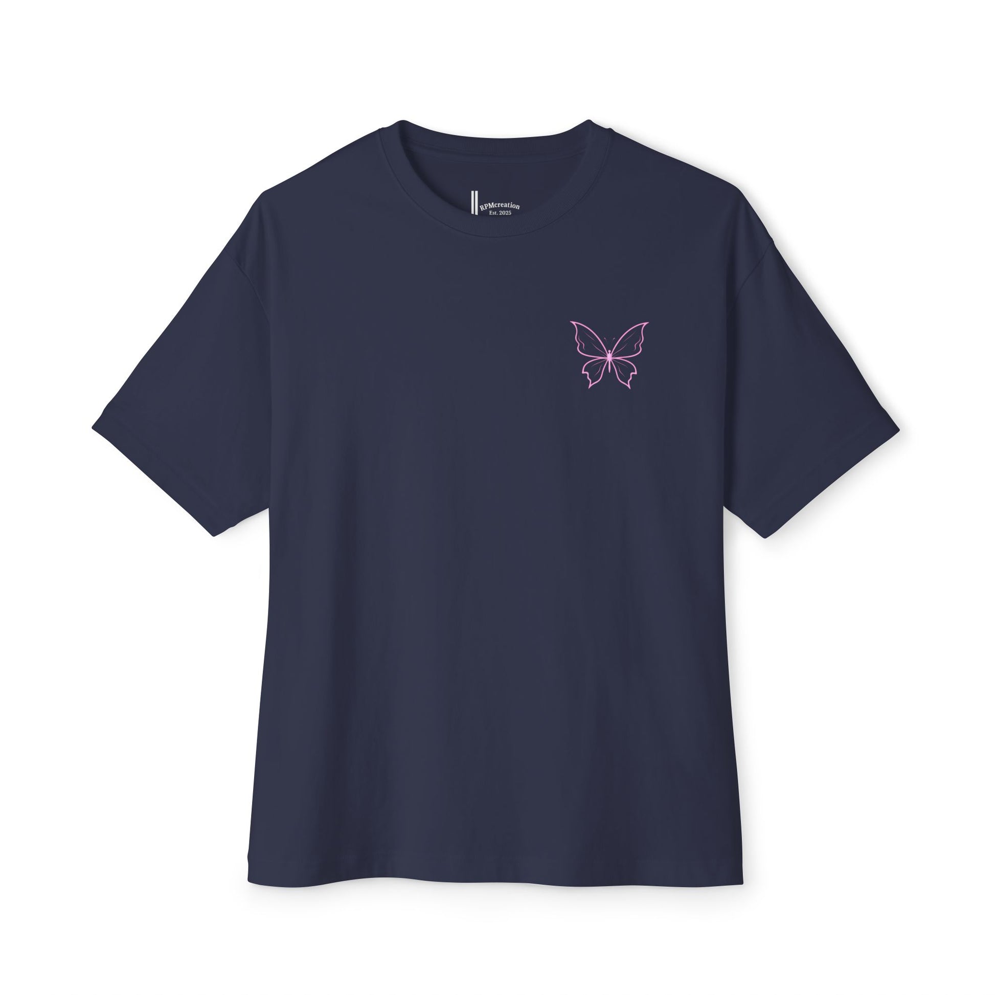 Whimsical Cat and Butterfly Oversized Tee | Unisex Graphic T-Shirt, Cute Cat Tee, Nature Lover Shirt, Gift for Cat Lovers, Summer Fashion