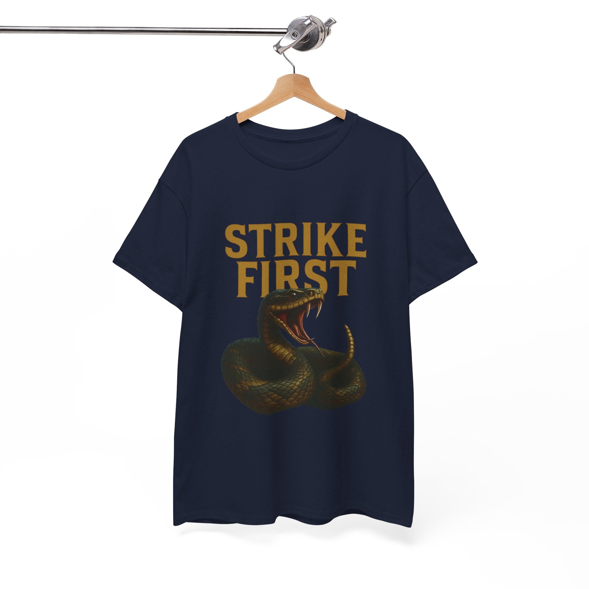 Strike First Unisex Heavy Cotton Tee | Casual Streetwear, Gift for Rebels, Everyday Wear, Statement T-Shirt, Perfect for Theme Parties