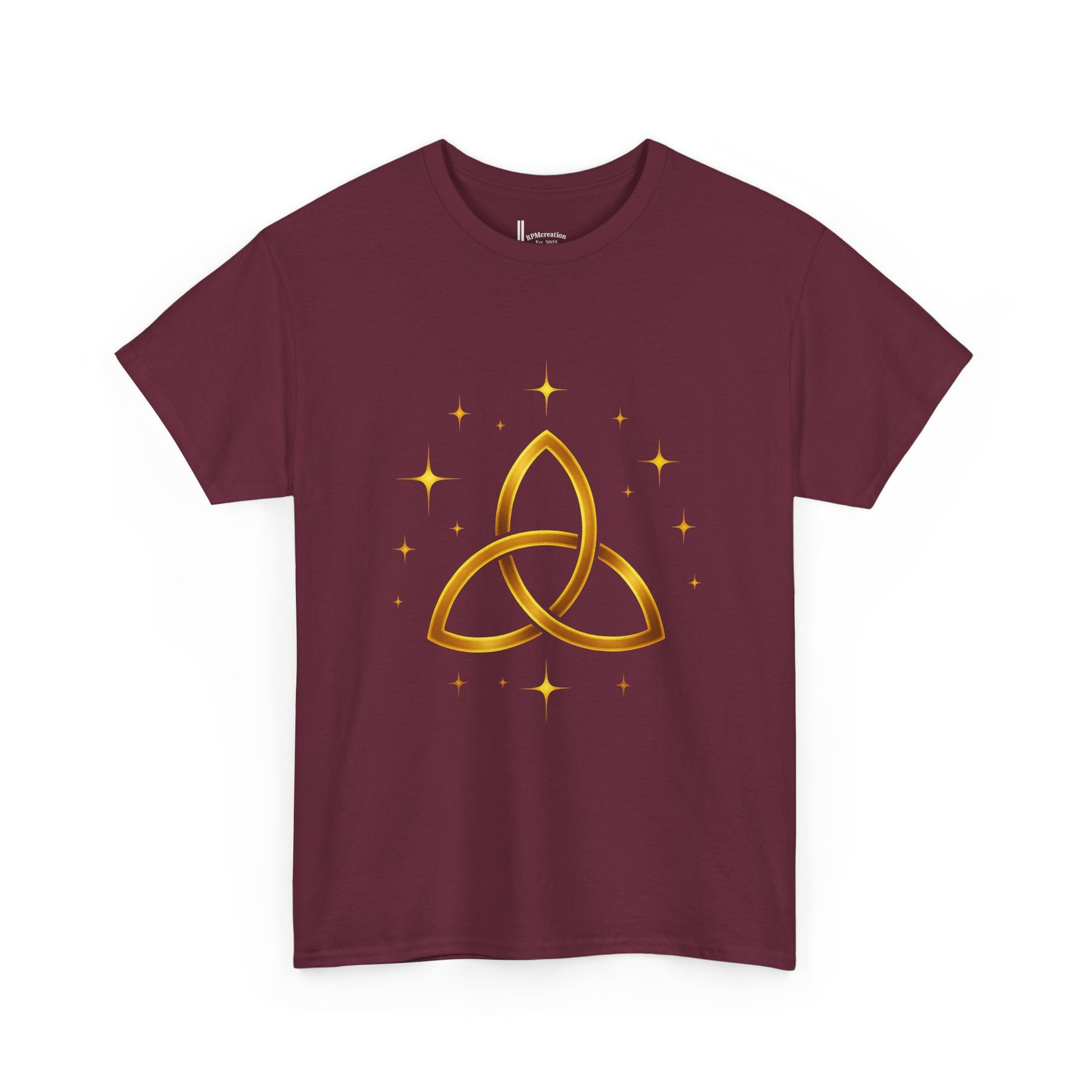 Trinity Symbol Unisex Heavy Cotton Tee | Spiritual Gift, Casual Wear, Festival Apparel, Eco-Friendly Clothing, Everyday Comfort