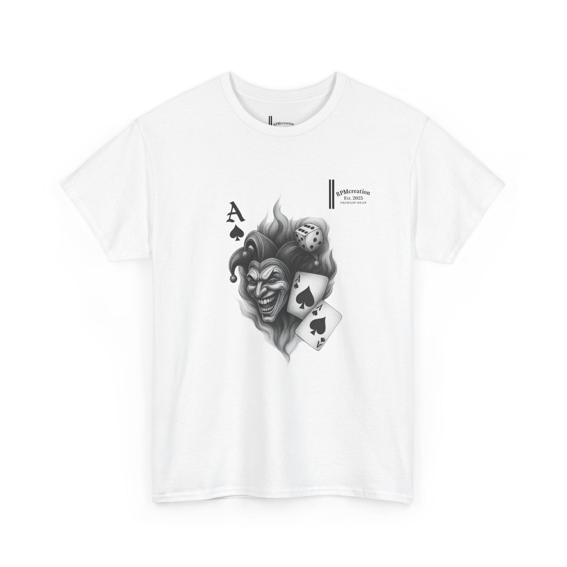 Unisex Heavy Cotton Tee with Joker Design - Perfect for Game Night, Halloween, Casual Wear, Gift for Gamers, Graphic Tee