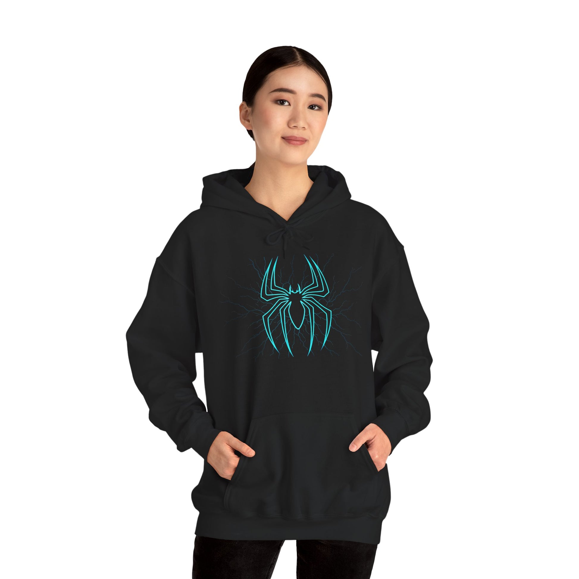 Spider Web Hoodie, Cozy Unisex Sweatshirt, Perfect for Comic Fans, Halloween Apparel, Unique Gift for Teens and Adults