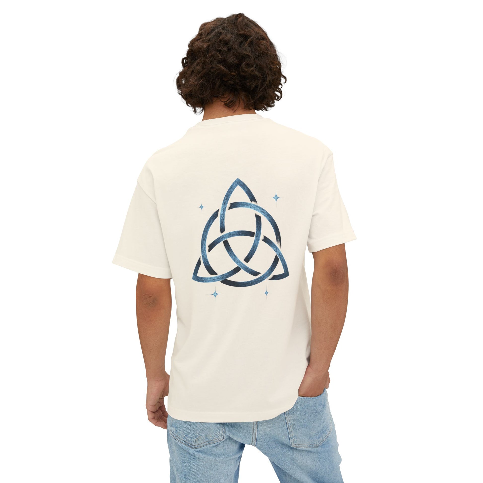 Boho Oversized Tee with Celtic Knot Design | Unisex Tee, Casual Style, Gift for Him/Her, Comfortable Wear, Summer Outfit, Festival Tee