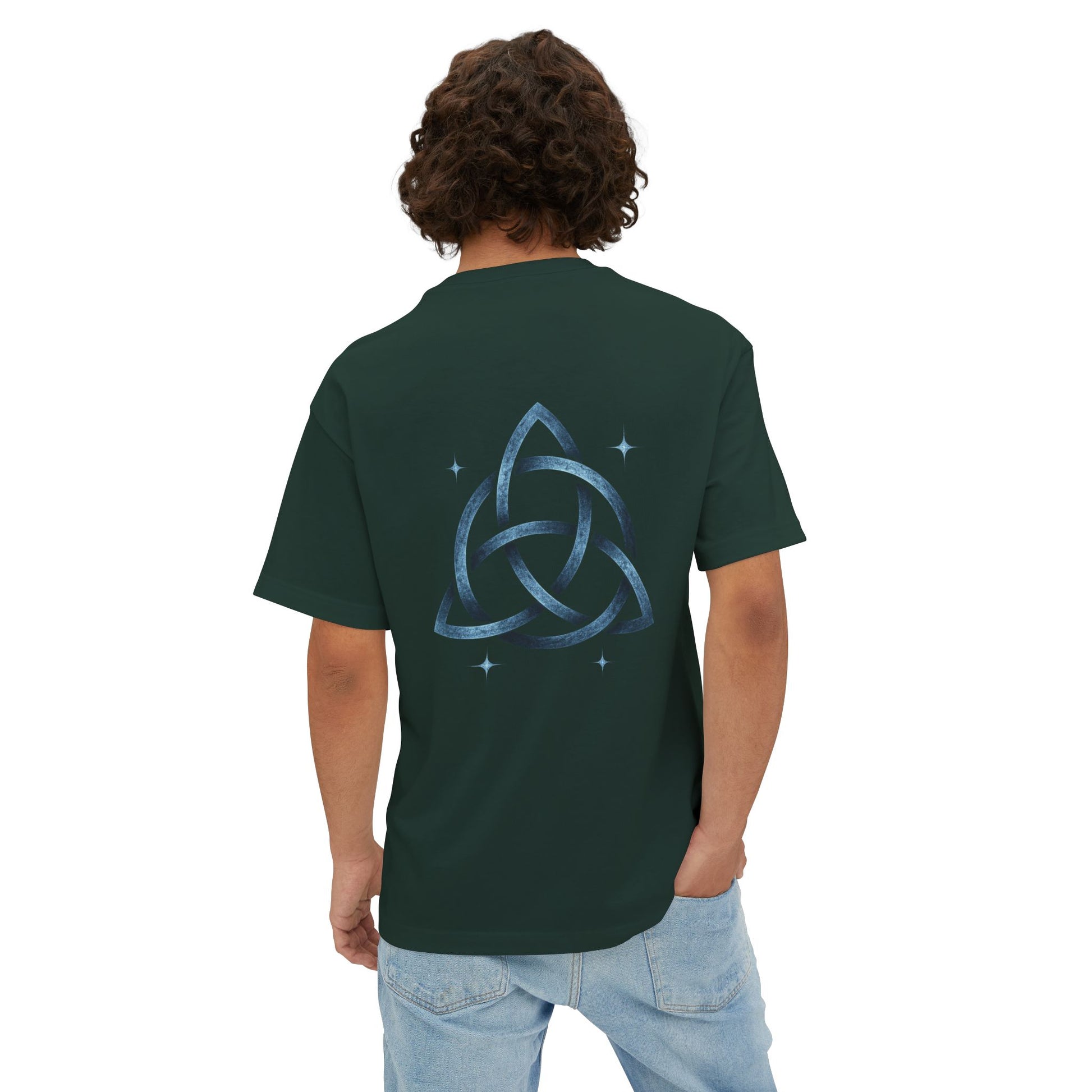 Boho Oversized Tee with Celtic Knot Design | Unisex Tee, Casual Style, Gift for Him/Her, Comfortable Wear, Summer Outfit, Festival Tee