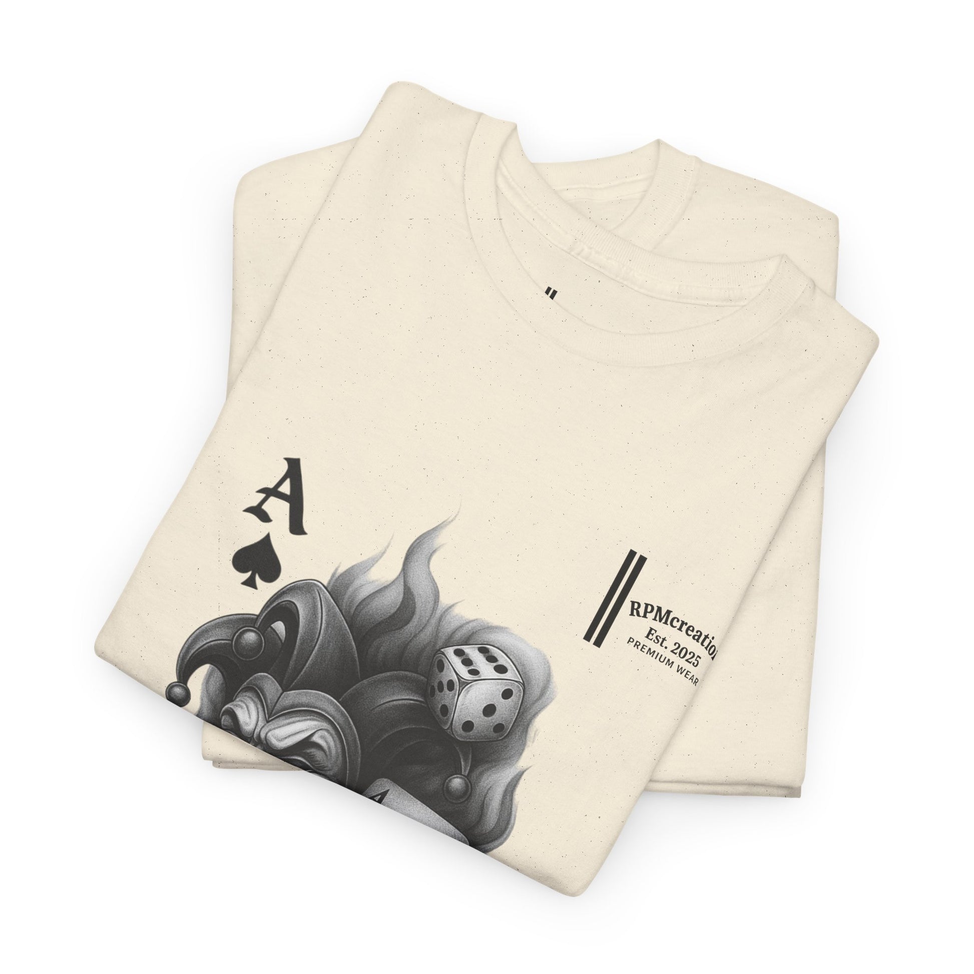 Unisex Heavy Cotton Tee with Joker Design - Perfect for Game Night, Halloween, Casual Wear, Gift for Gamers, Graphic Tee