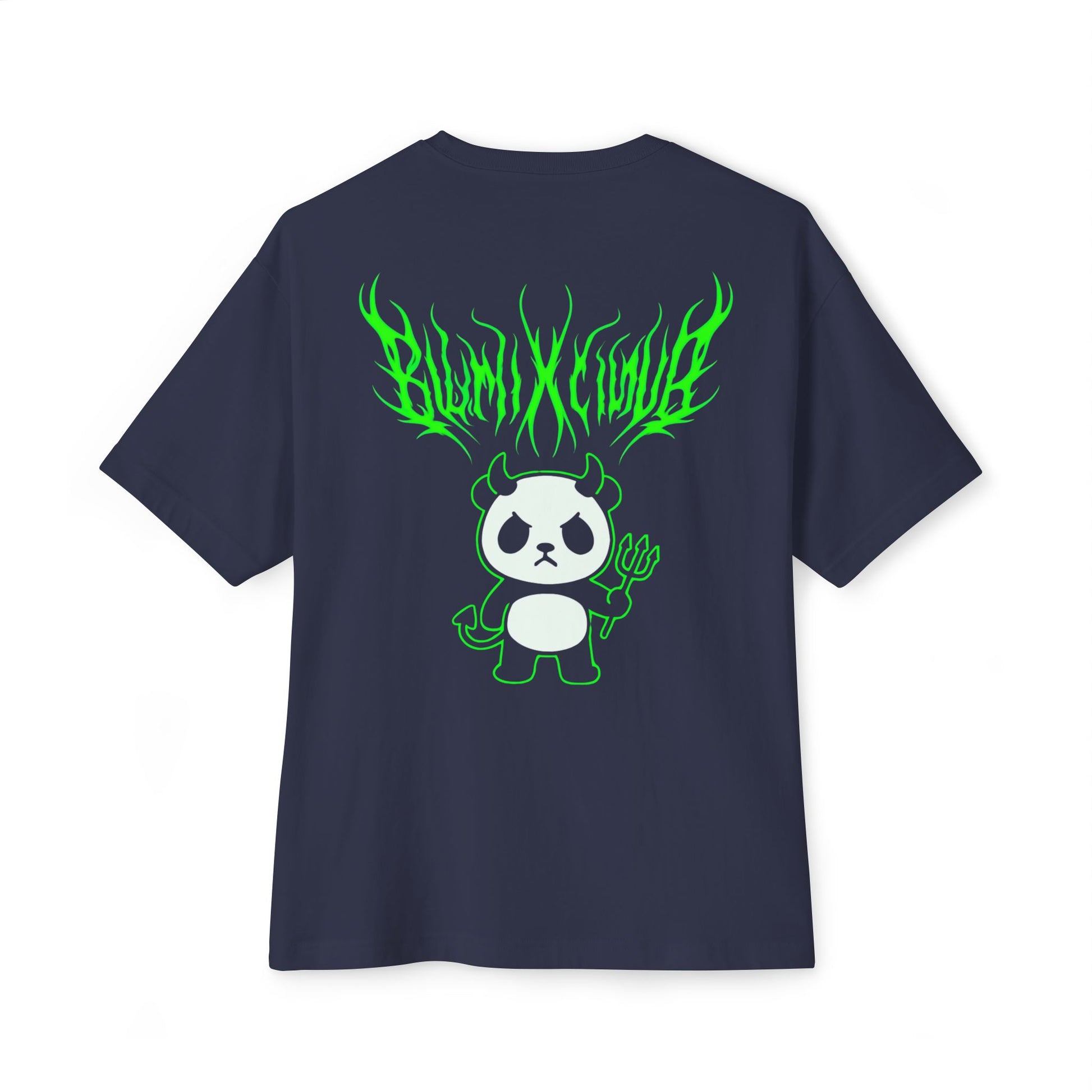 Unisex Graphic Oversized Tee: Punk Panda Design, Comfortwear, Street Fashion, Casual Style, Gift for Friends