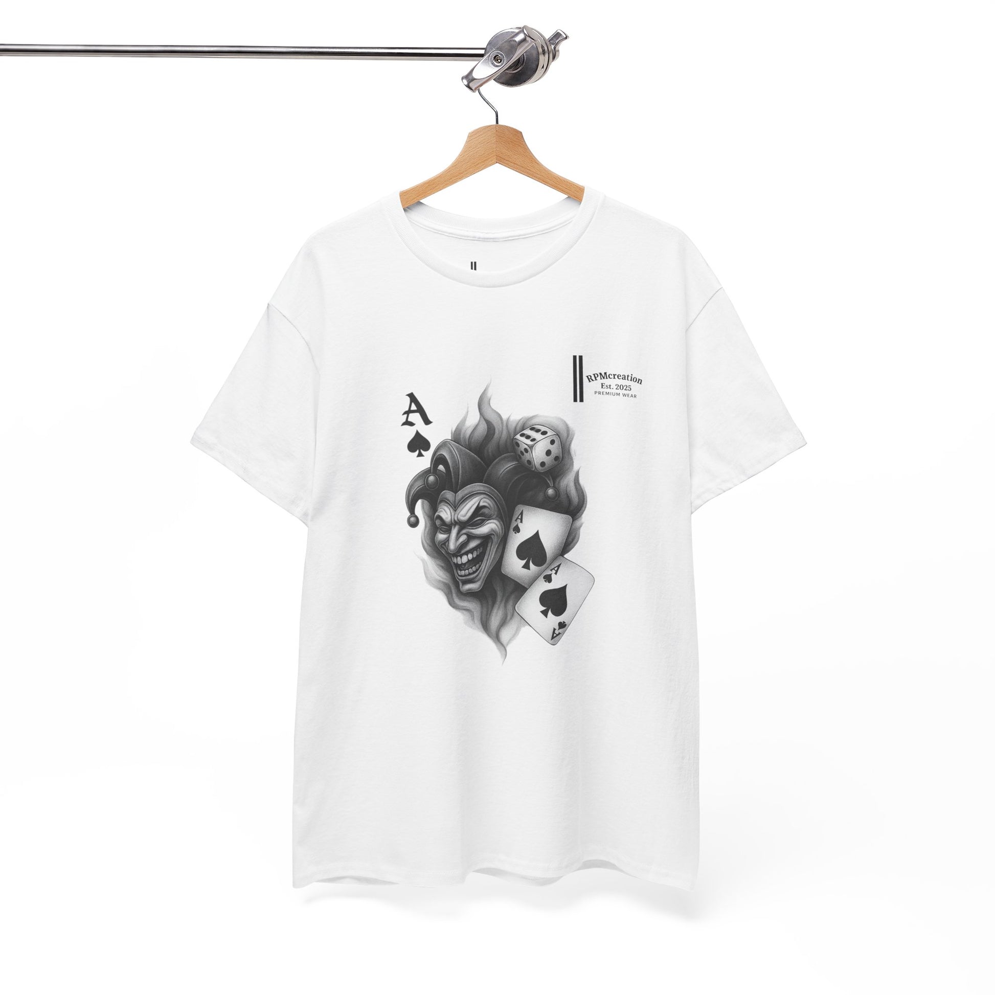 Unisex Heavy Cotton Tee with Joker Design - Perfect for Game Night, Halloween, Casual Wear, Gift for Gamers, Graphic Tee