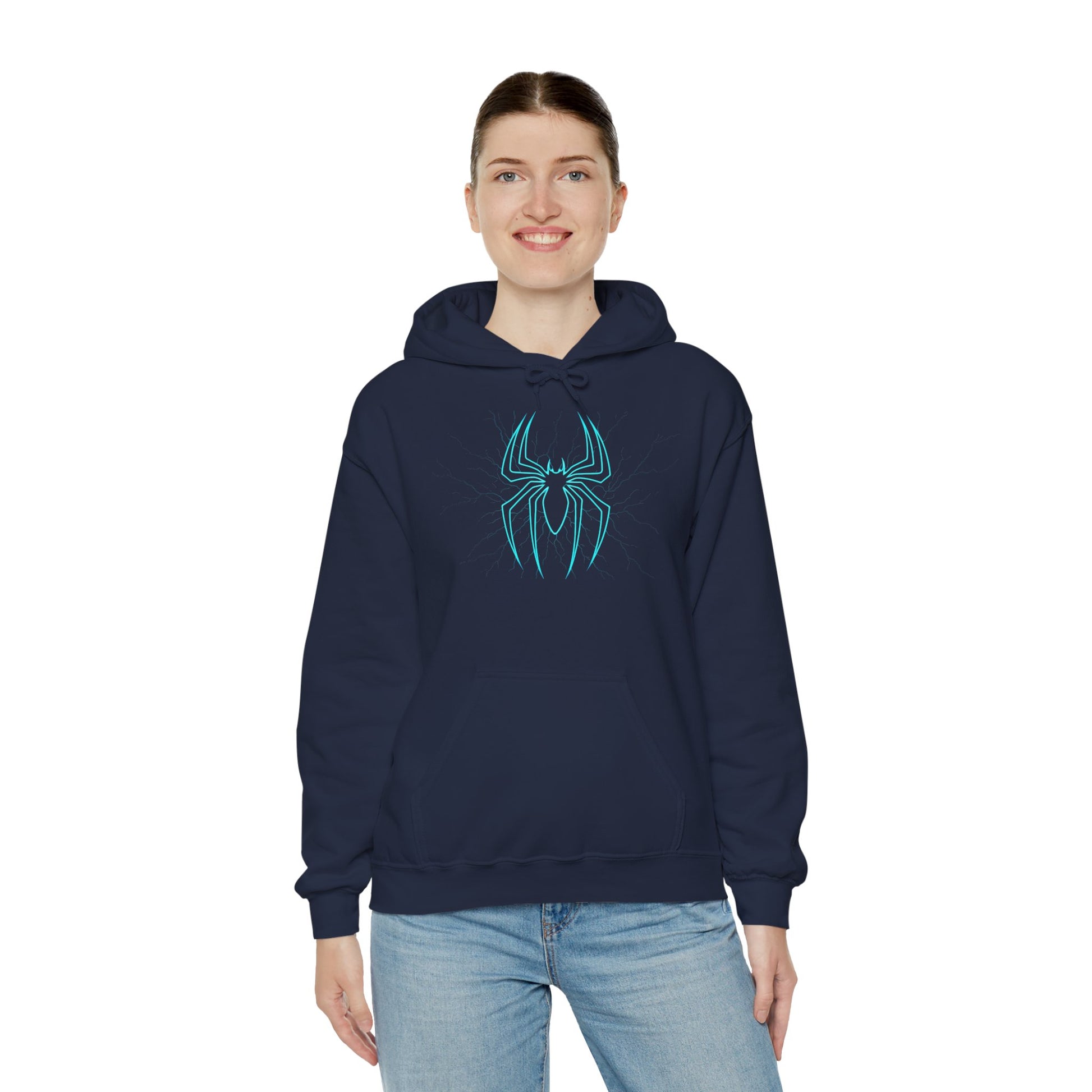 Spider Web Hoodie, Cozy Unisex Sweatshirt, Perfect for Comic Fans, Halloween Apparel, Unique Gift for Teens and Adults