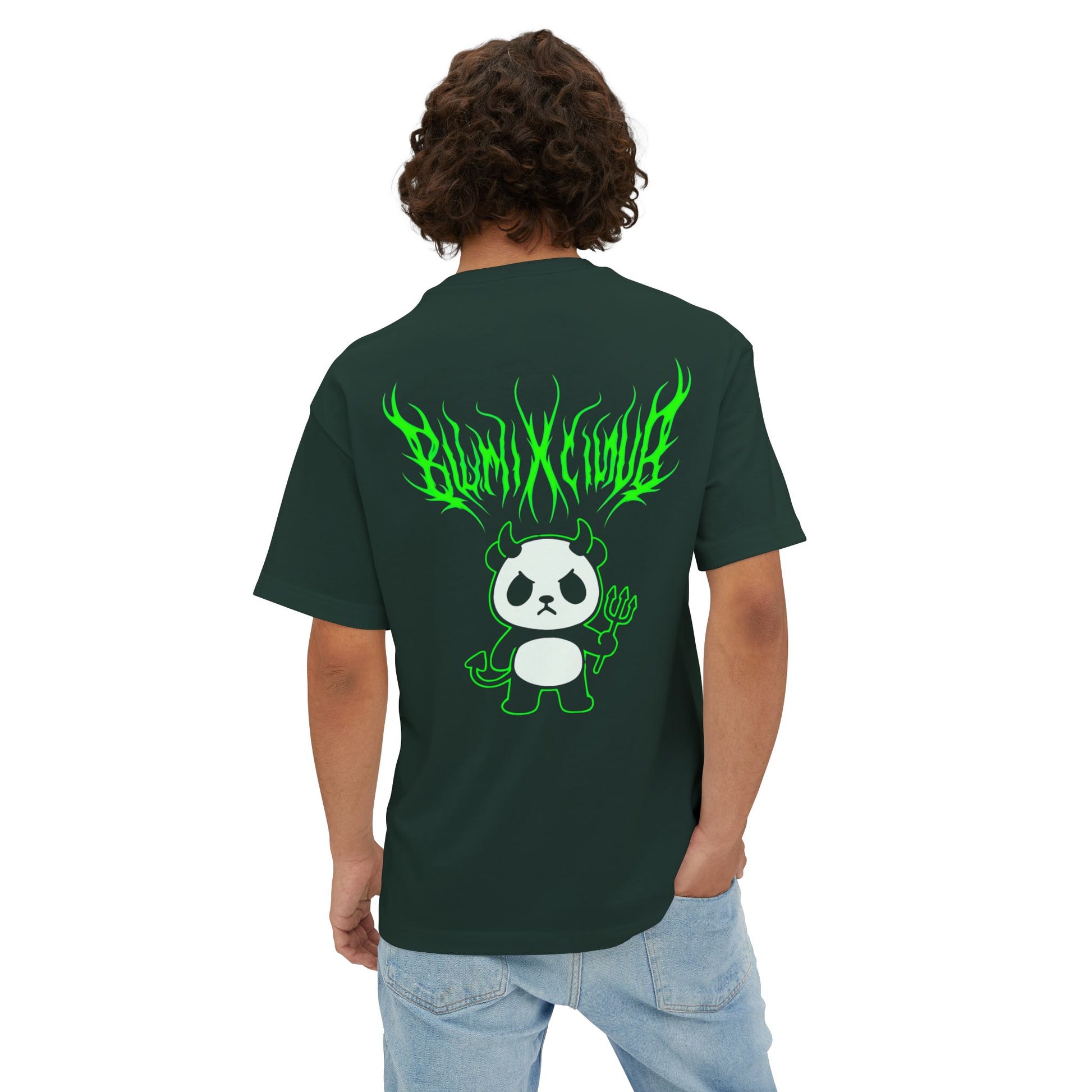 Unisex Graphic Oversized Tee: Punk Panda Design, Comfortwear, Street Fashion, Casual Style, Gift for Friends