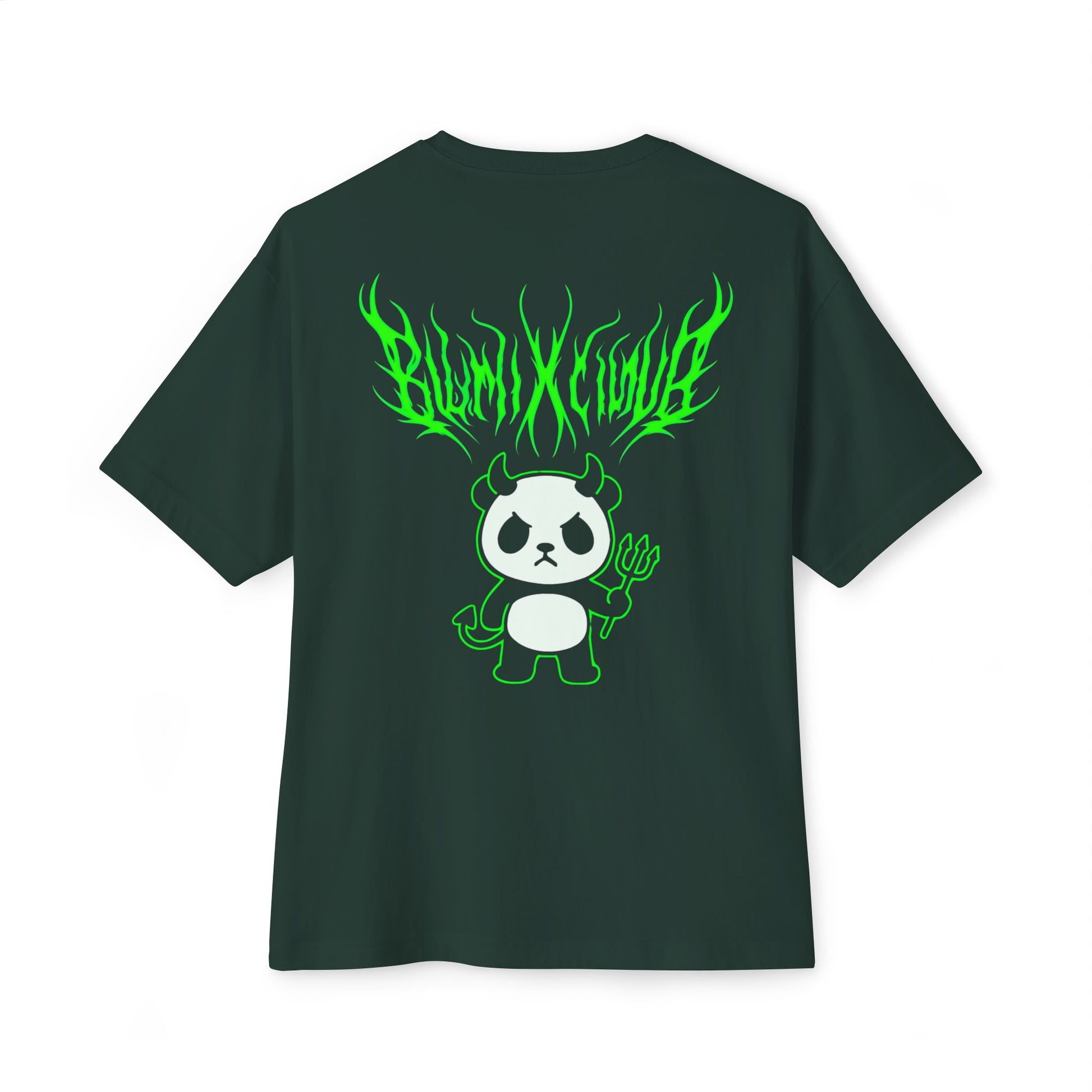 Unisex Graphic Oversized Tee: Punk Panda Design, Comfortwear, Street Fashion, Casual Style, Gift for Friends
