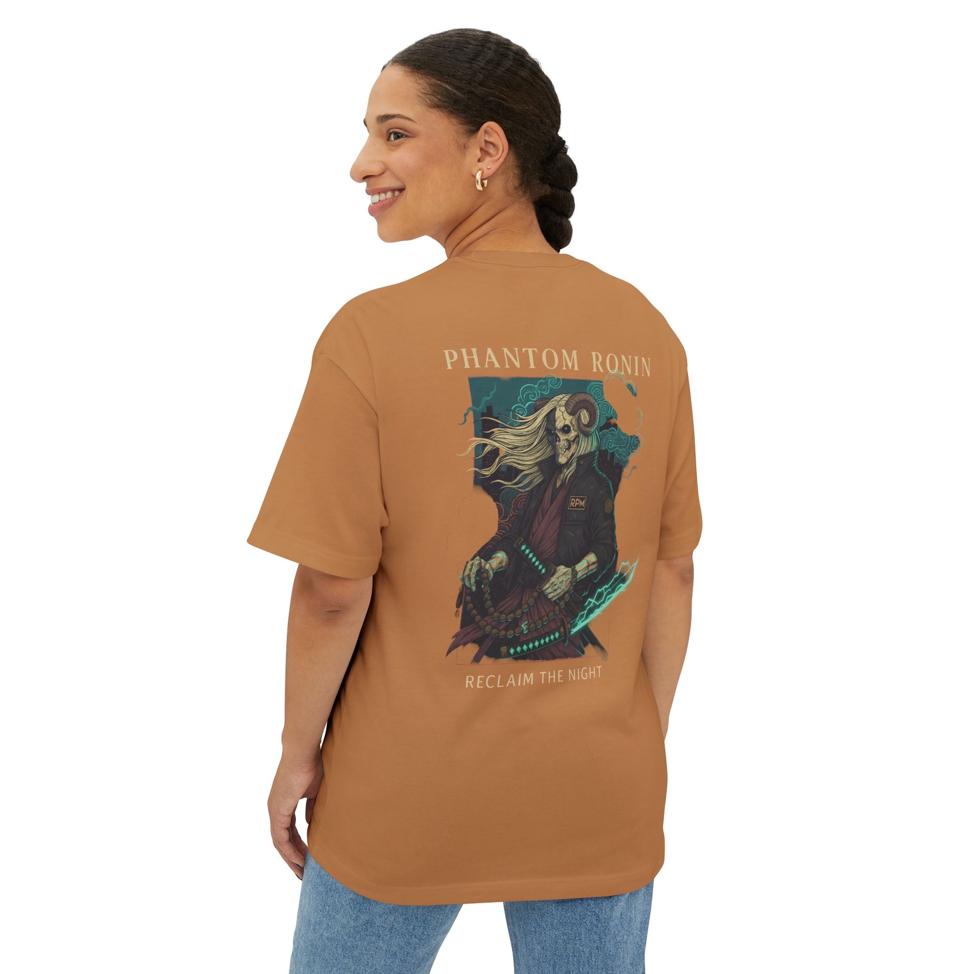 Phantom Ronin Boxy Tee - Oversized Unisex Shirt for Bold Style