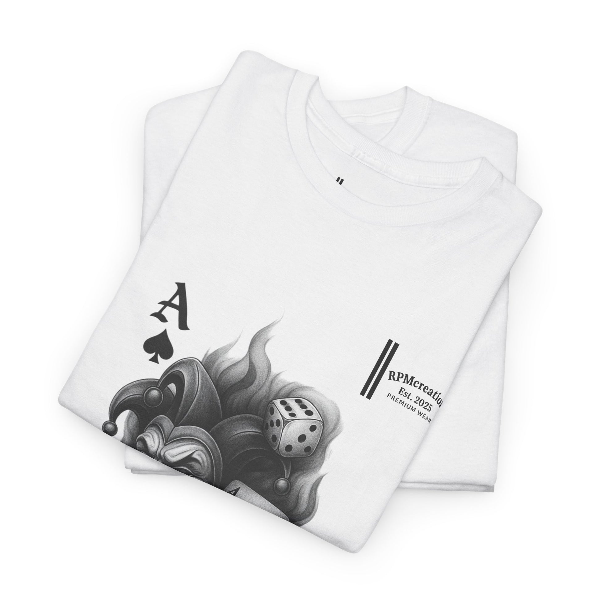 Unisex Heavy Cotton Tee with Joker Design - Perfect for Game Night, Halloween, Casual Wear, Gift for Gamers, Graphic Tee