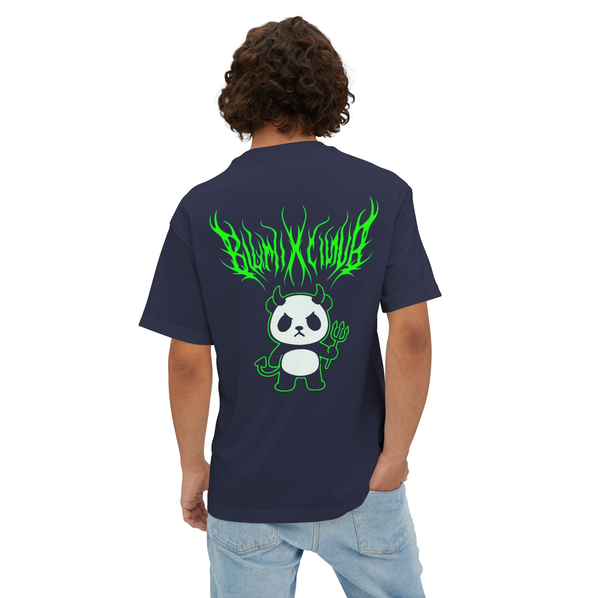 Unisex Graphic Oversized Tee: Punk Panda Design, Comfortwear, Street Fashion, Casual Style, Gift for Friends