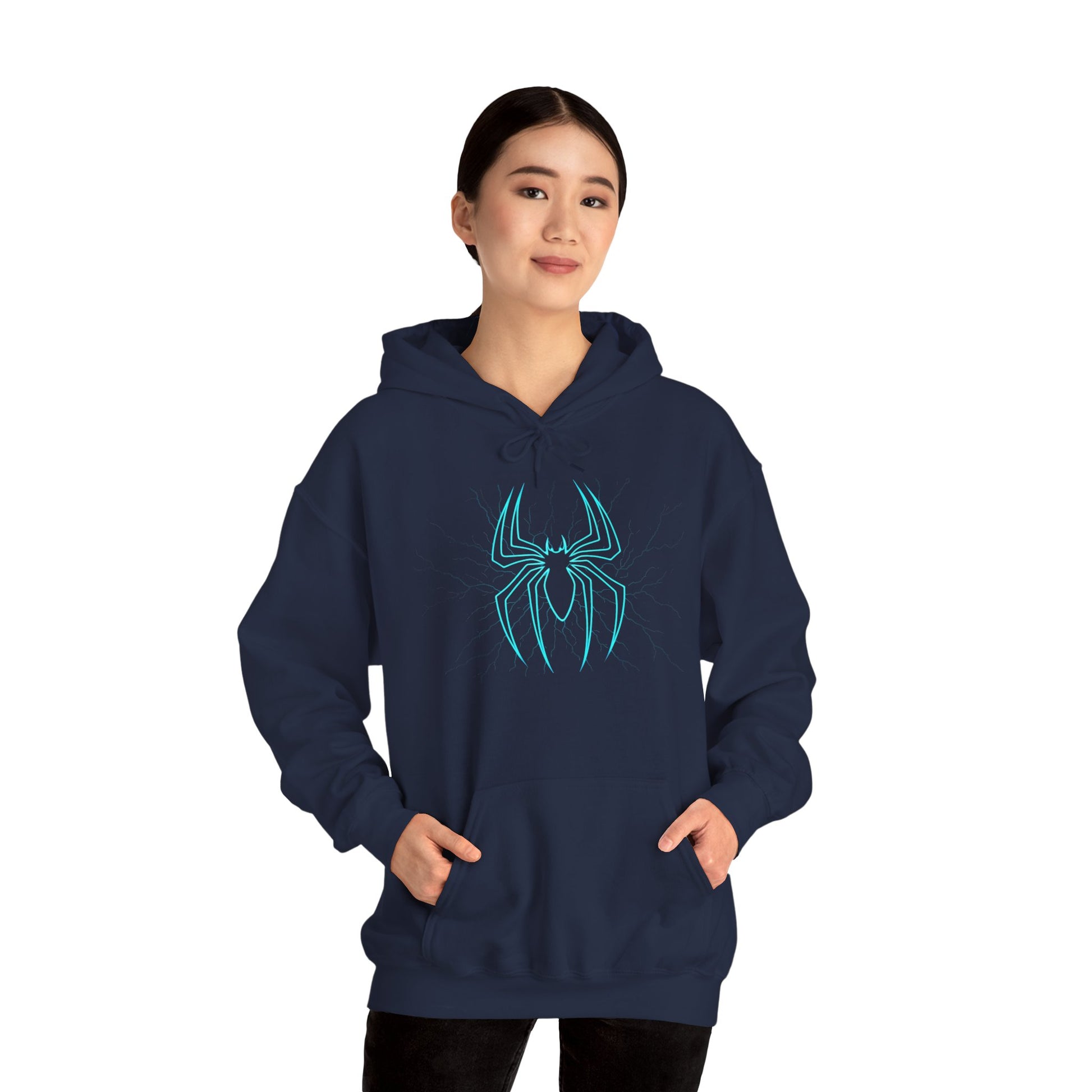 Spider Web Hoodie, Cozy Unisex Sweatshirt, Perfect for Comic Fans, Halloween Apparel, Unique Gift for Teens and Adults