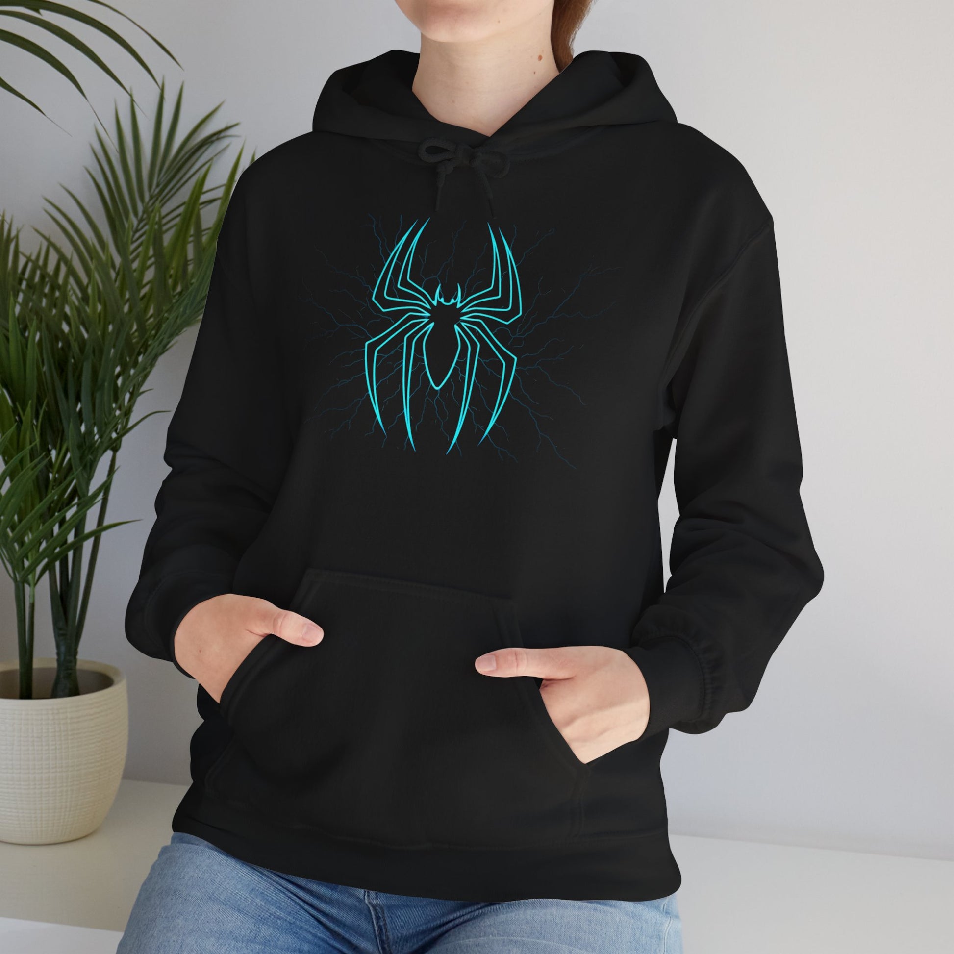 Spider Web Hoodie, Cozy Unisex Sweatshirt, Perfect for Comic Fans, Halloween Apparel, Unique Gift for Teens and Adults