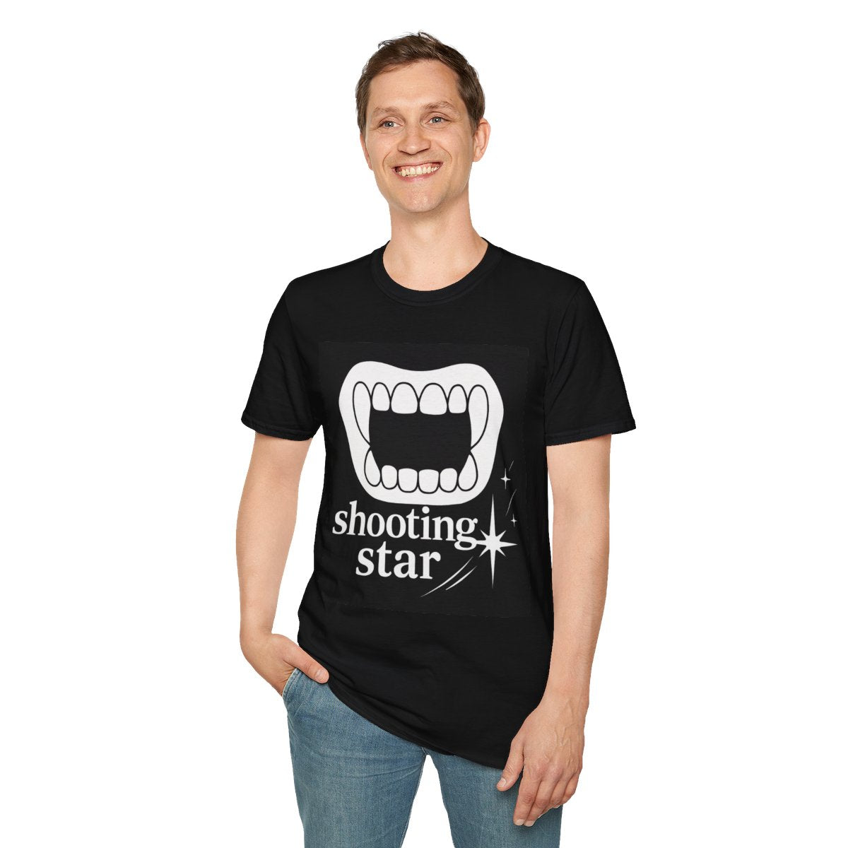 Shooting Star Graphic Tee - Unisex Softstyle T-Shirt, Casual Wear, Gift for Astronomers, Birthday Gift, Star Lovers Tee