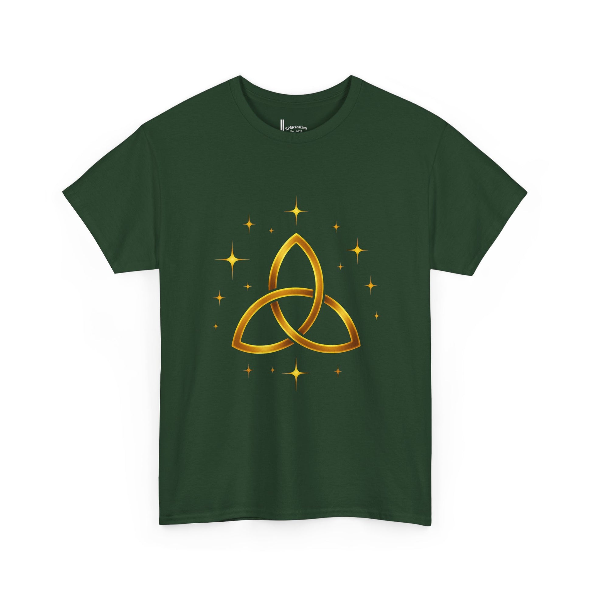 Trinity Symbol Unisex Heavy Cotton Tee | Spiritual Gift, Casual Wear, Festival Apparel, Eco-Friendly Clothing, Everyday Comfort