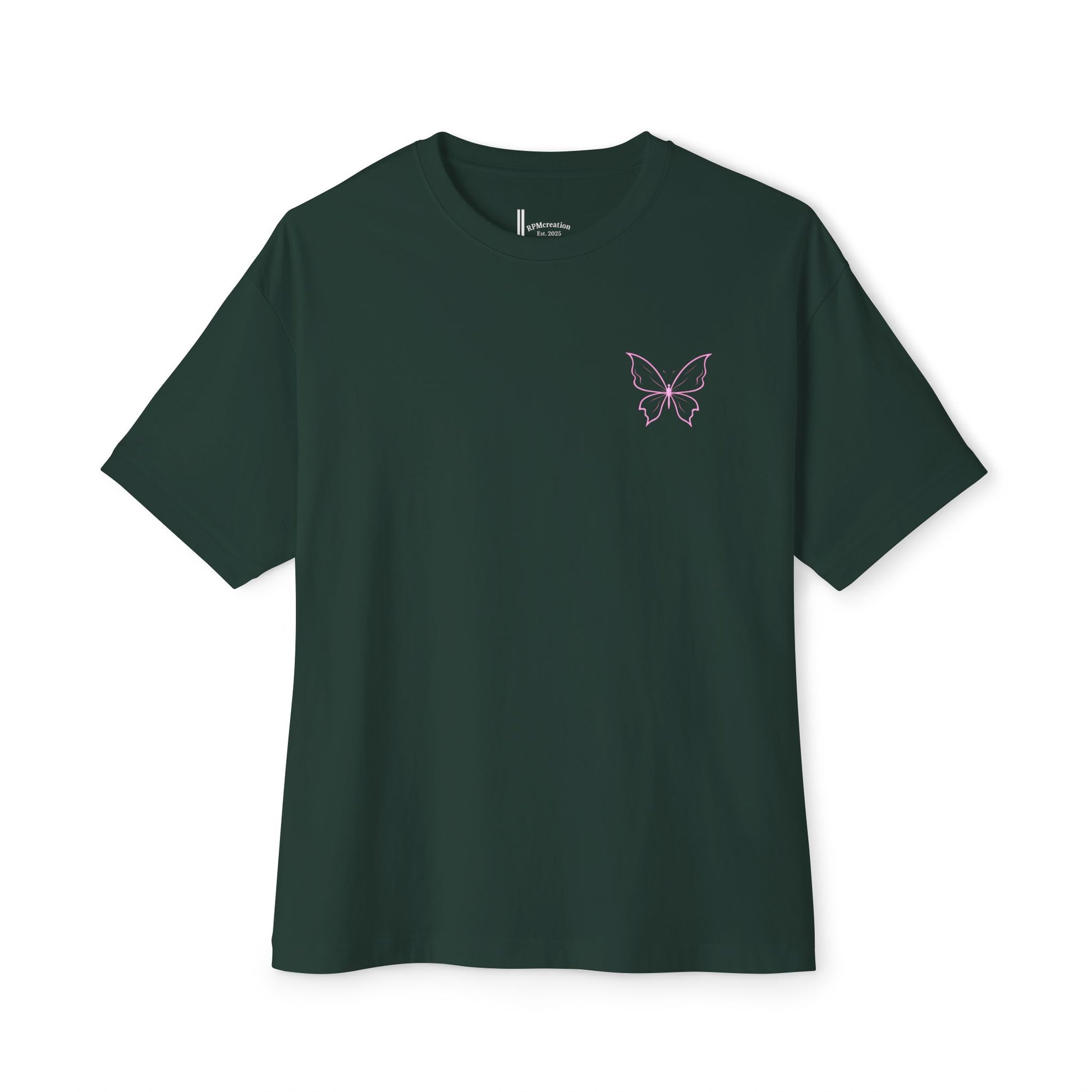 Whimsical Cat and Butterfly Oversized Tee | Unisex Graphic T-Shirt, Cute Cat Tee, Nature Lover Shirt, Gift for Cat Lovers, Summer Fashion