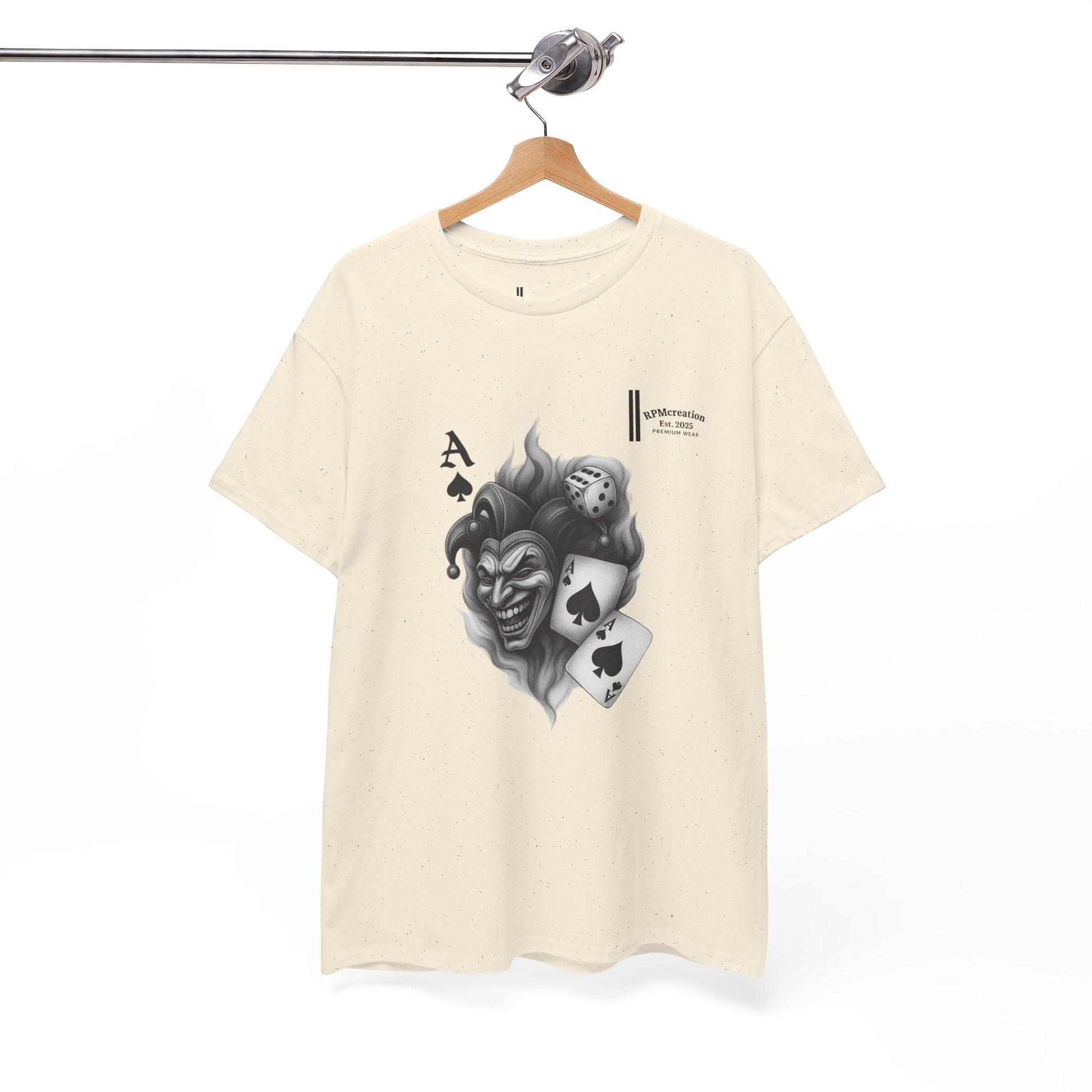 Unisex Heavy Cotton Tee with Joker Design - Perfect for Game Night, Halloween, Casual Wear, Gift for Gamers, Graphic Tee
