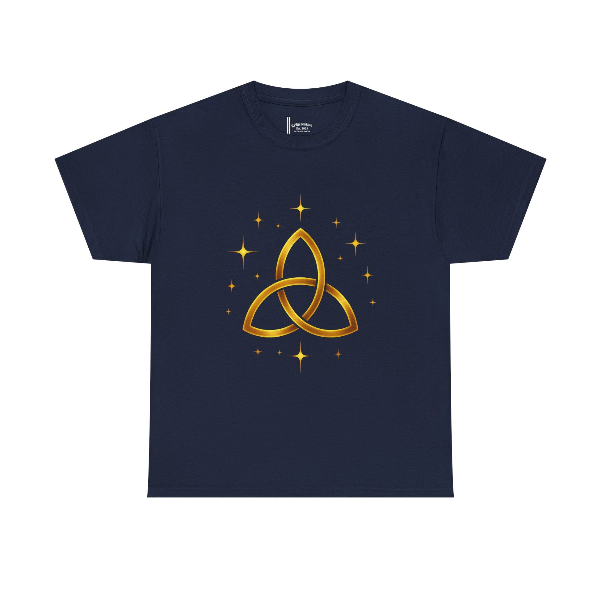 Trinity Symbol Unisex Heavy Cotton Tee | Spiritual Gift, Casual Wear, Festival Apparel, Eco-Friendly Clothing, Everyday Comfort