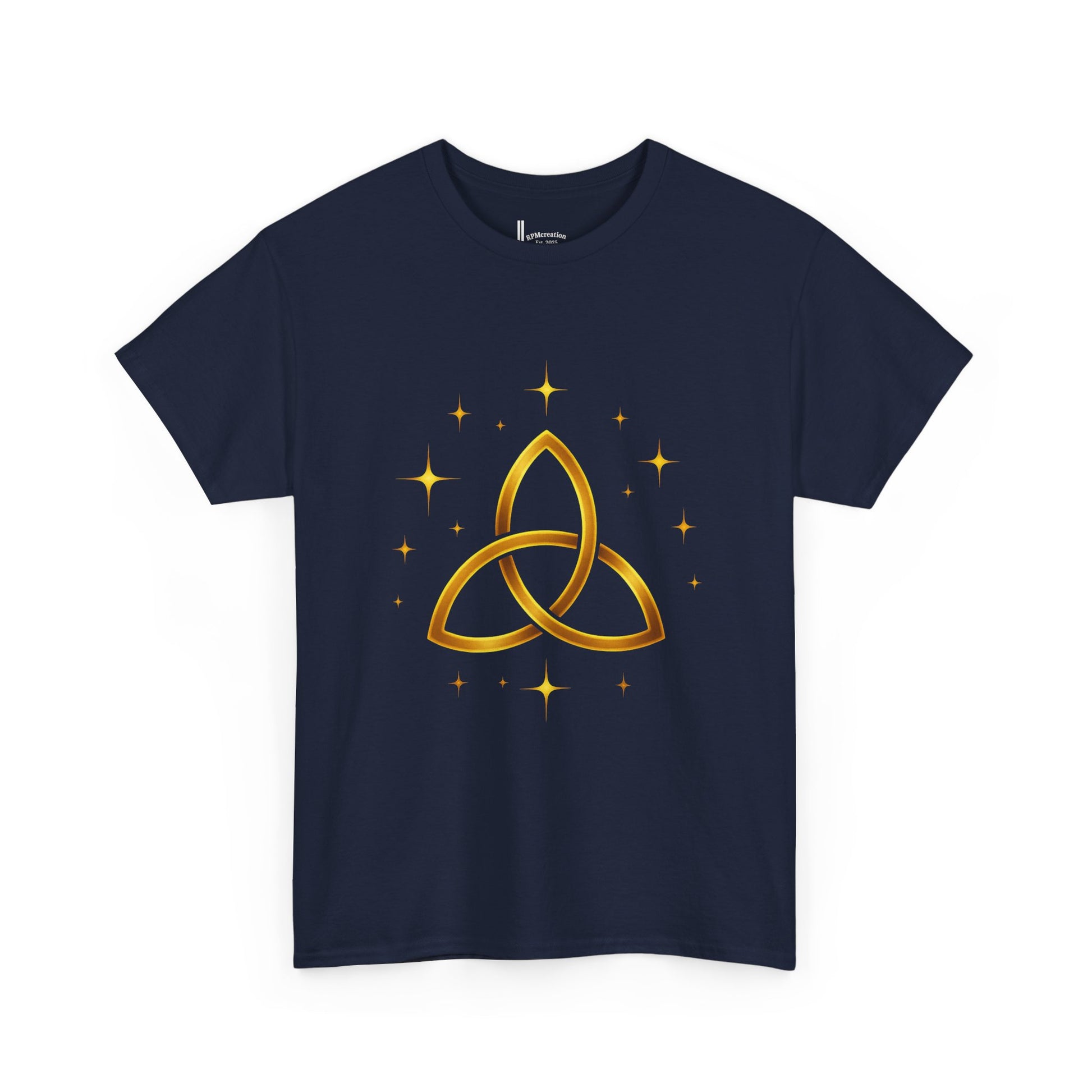 Trinity Symbol Unisex Heavy Cotton Tee | Spiritual Gift, Casual Wear, Festival Apparel, Eco-Friendly Clothing, Everyday Comfort