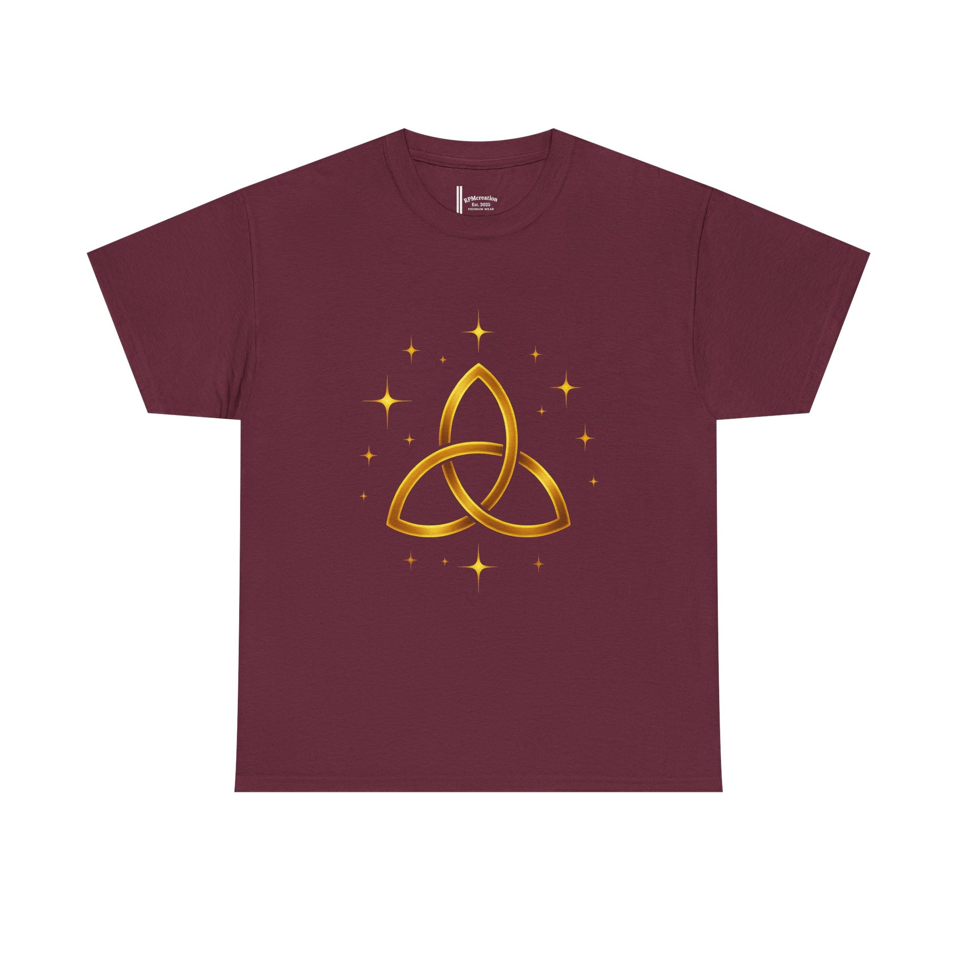 Trinity Symbol Unisex Heavy Cotton Tee | Spiritual Gift, Casual Wear, Festival Apparel, Eco-Friendly Clothing, Everyday Comfort