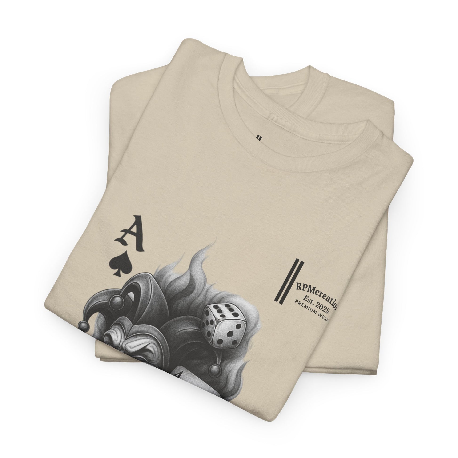 Unisex Heavy Cotton Tee with Joker Design - Perfect for Game Night, Halloween, Casual Wear, Gift for Gamers, Graphic Tee