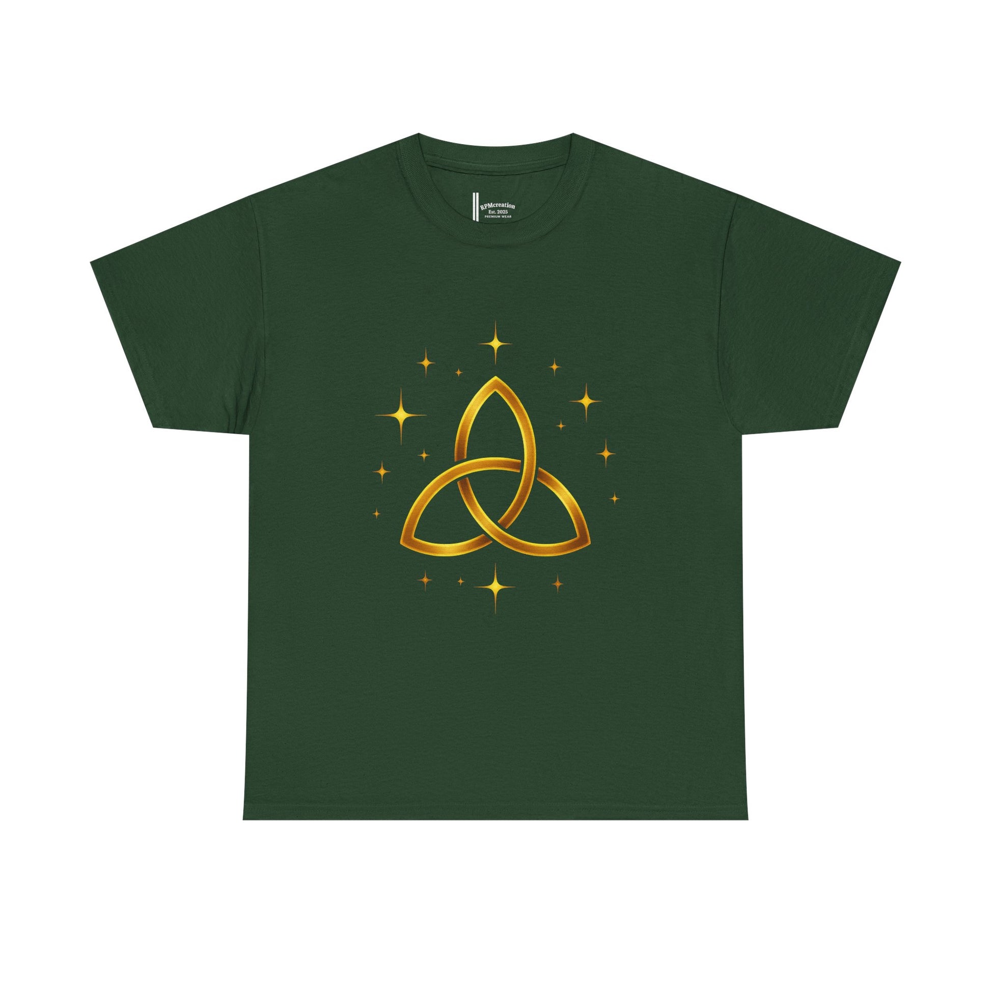 Trinity Symbol Unisex Heavy Cotton Tee | Spiritual Gift, Casual Wear, Festival Apparel, Eco-Friendly Clothing, Everyday Comfort