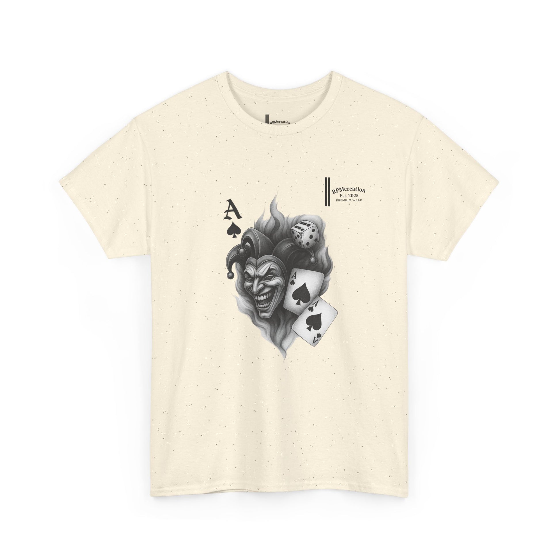 Unisex Heavy Cotton Tee with Joker Design - Perfect for Game Night, Halloween, Casual Wear, Gift for Gamers, Graphic Tee