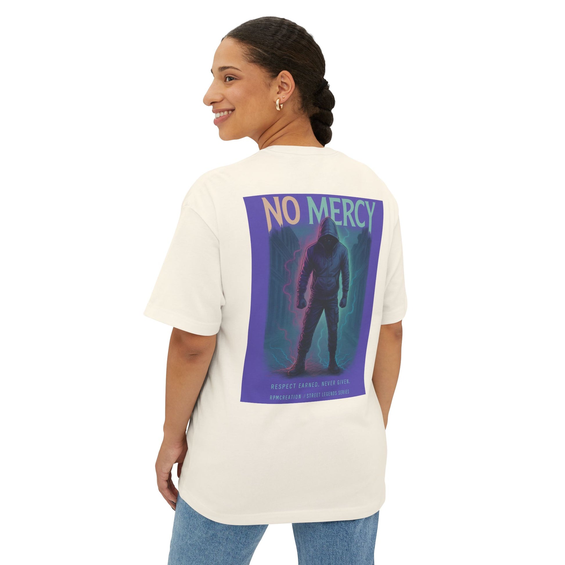 No Mercy Graphic Oversized Tee for Casual Streetwear