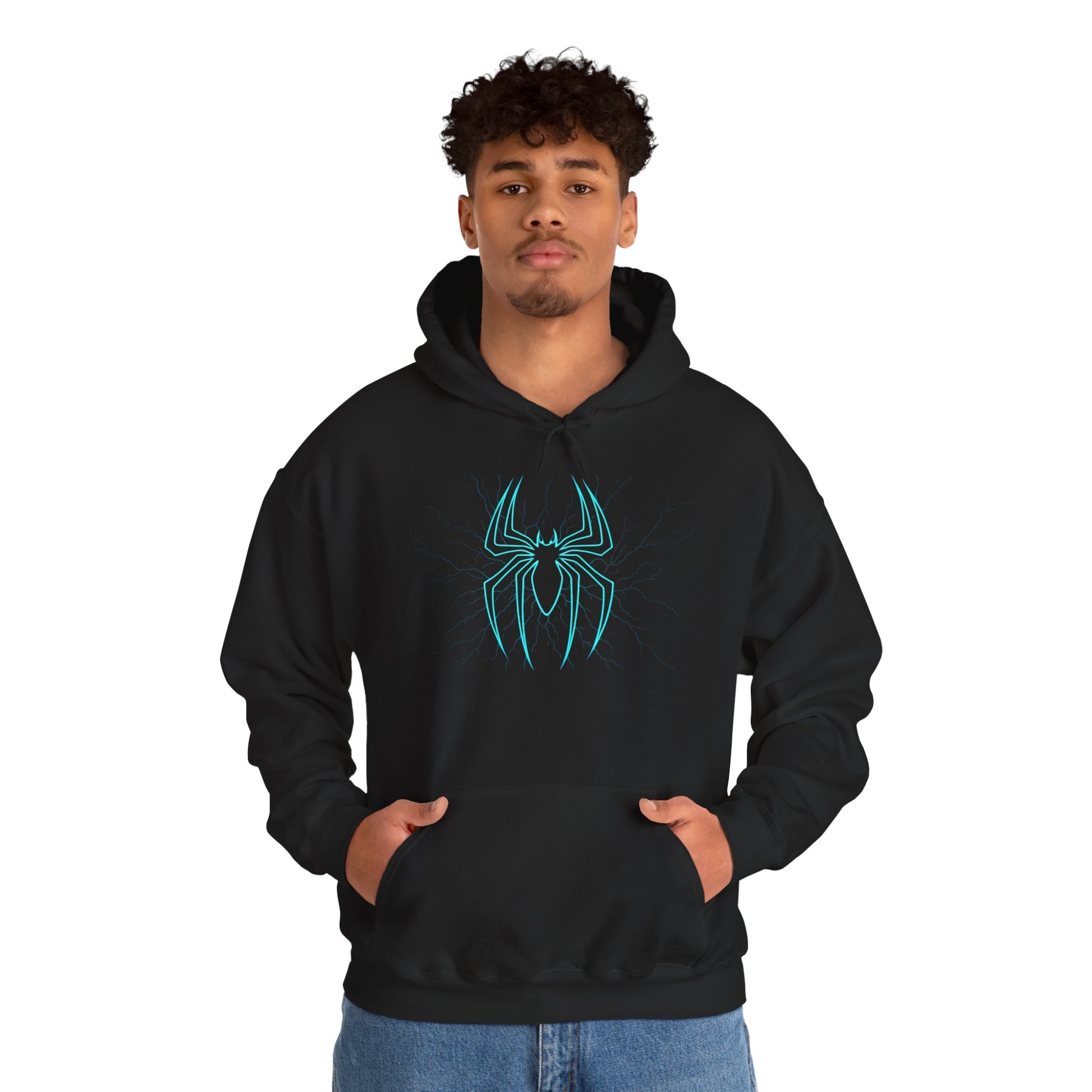 Spider Web Hoodie, Cozy Unisex Sweatshirt, Perfect for Comic Fans, Halloween Apparel, Unique Gift for Teens and Adults