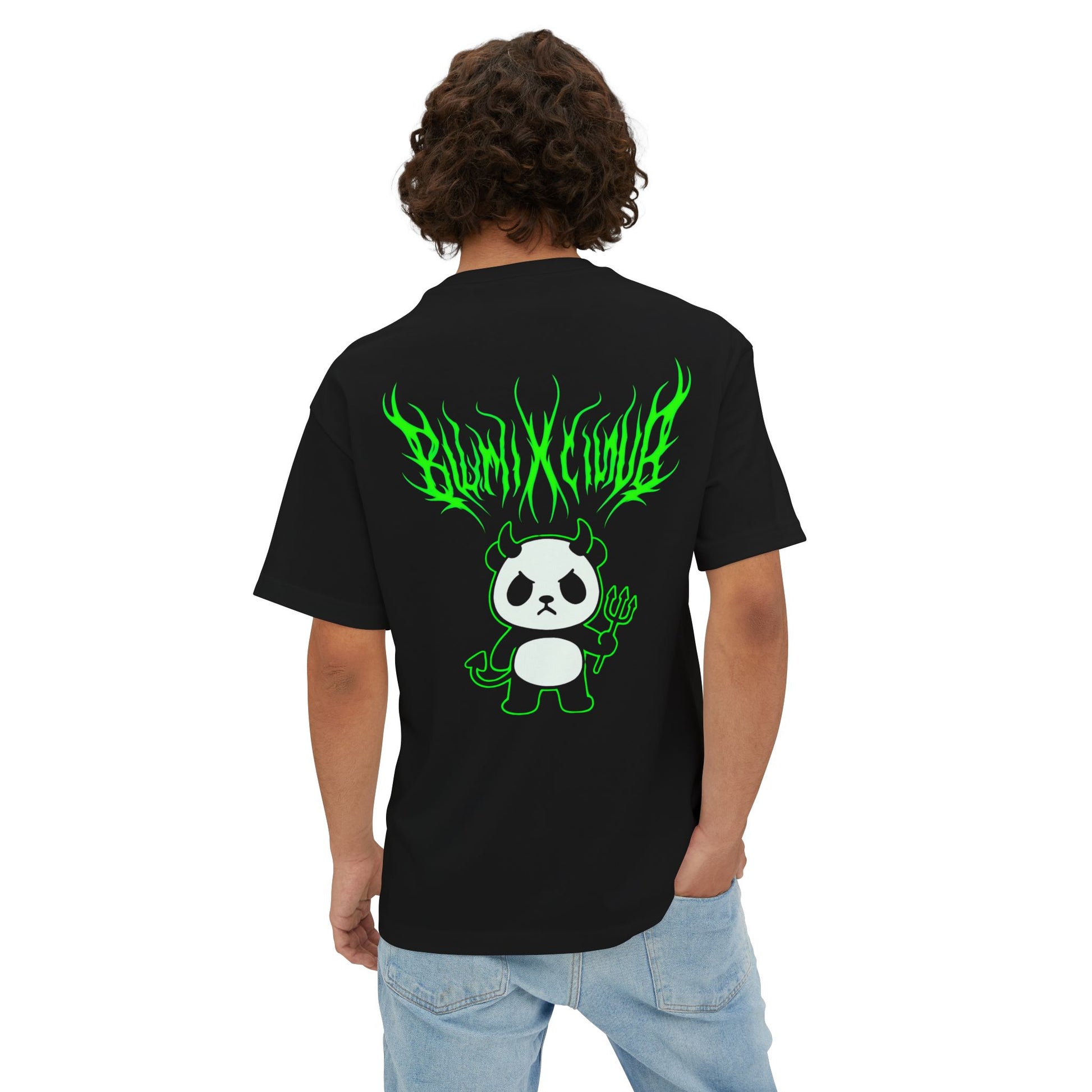 Unisex Graphic Oversized Tee: Punk Panda Design, Comfortwear, Street Fashion, Casual Style, Gift for Friends