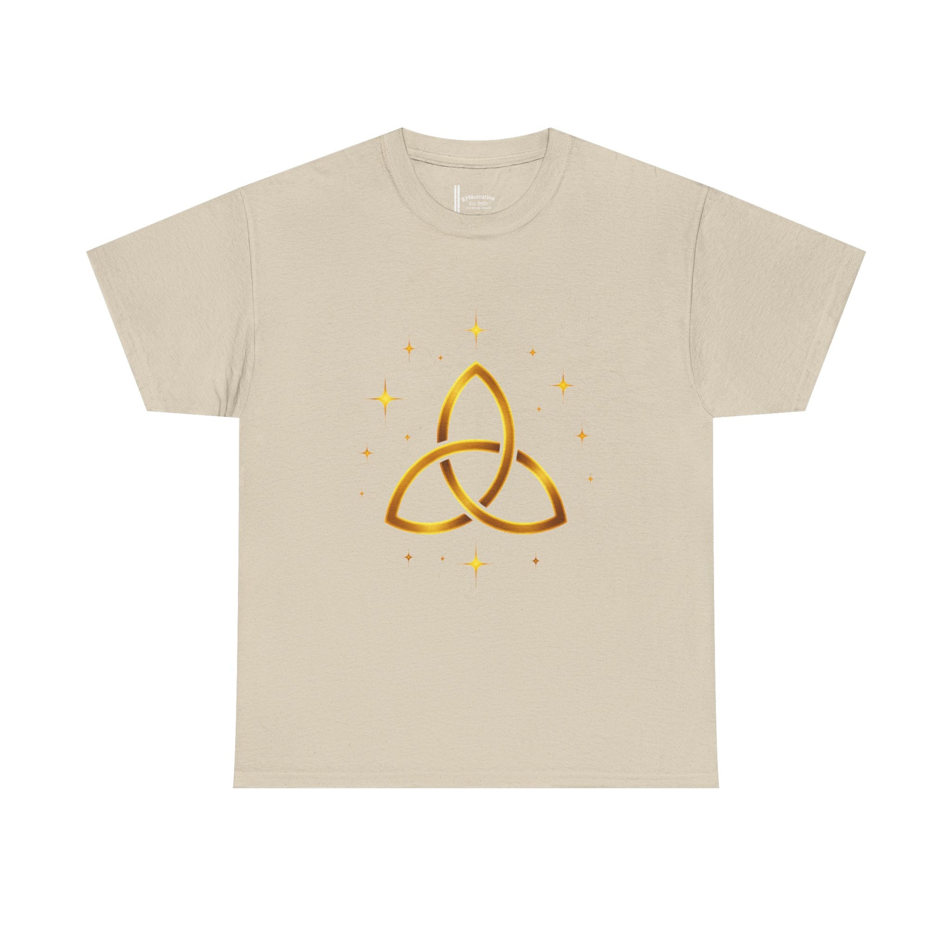 Trinity Symbol Unisex Heavy Cotton Tee | Spiritual Gift, Casual Wear, Festival Apparel, Eco-Friendly Clothing, Everyday Comfort