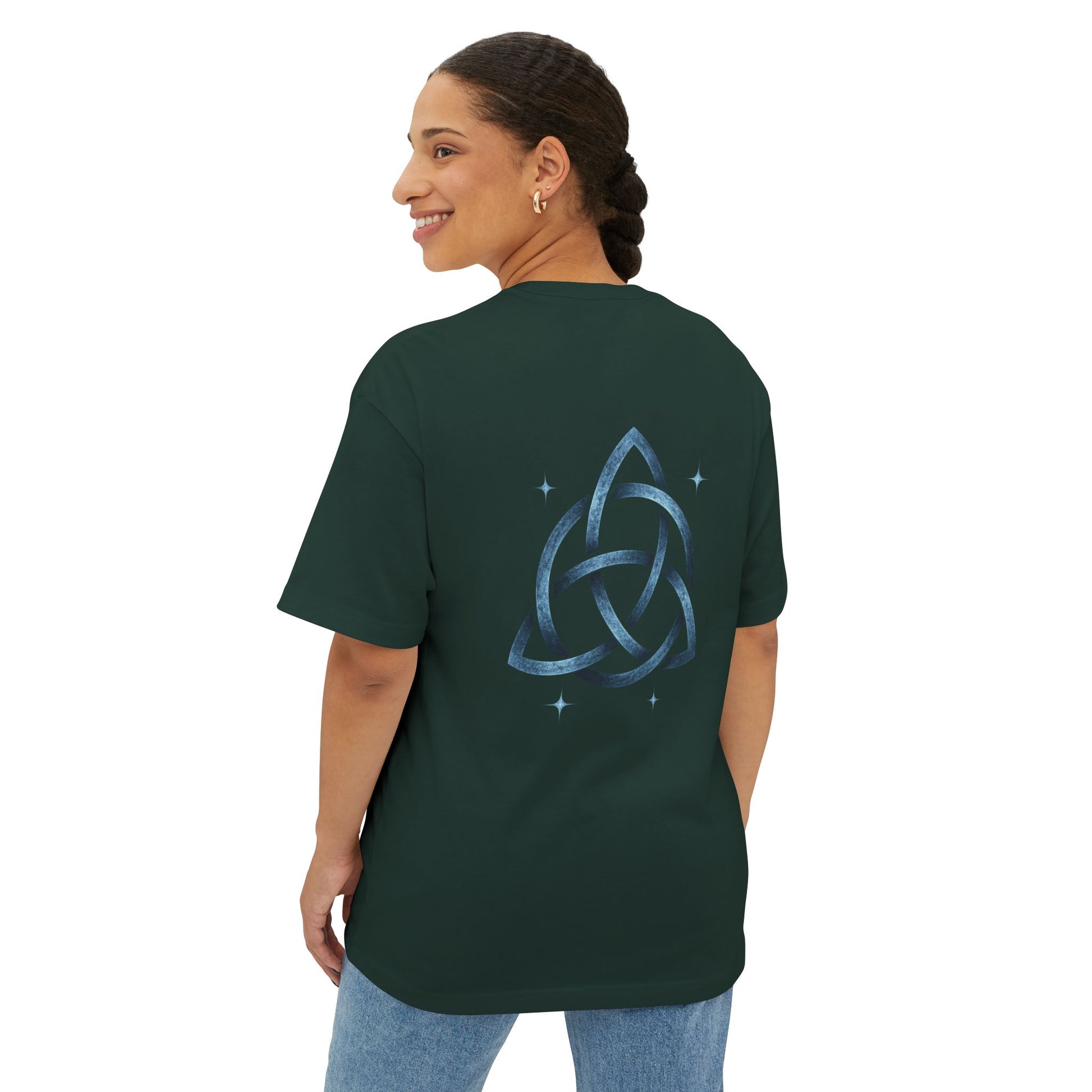 Boho Oversized Tee with Celtic Knot Design | Unisex Tee, Casual Style, Gift for Him/Her, Comfortable Wear, Summer Outfit, Festival Tee