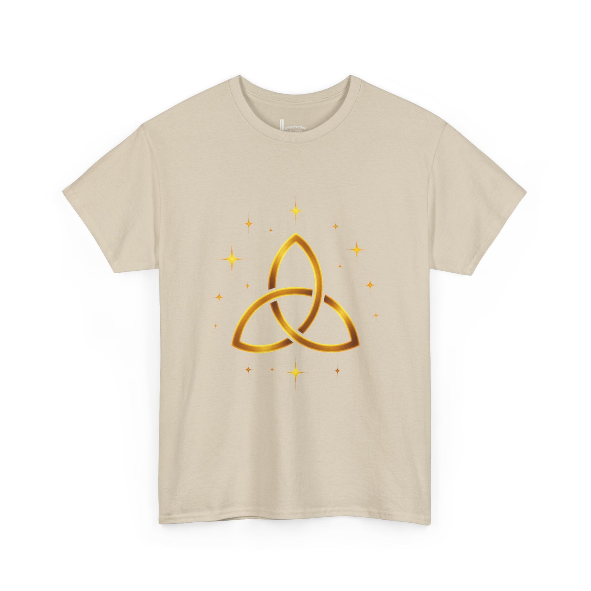 Trinity Symbol Unisex Heavy Cotton Tee | Spiritual Gift, Casual Wear, Festival Apparel, Eco-Friendly Clothing, Everyday Comfort
