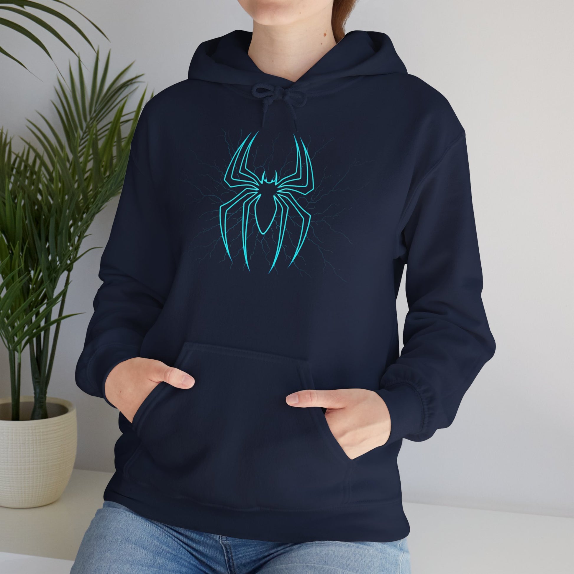 Spider Web Hoodie, Cozy Unisex Sweatshirt, Perfect for Comic Fans, Halloween Apparel, Unique Gift for Teens and Adults