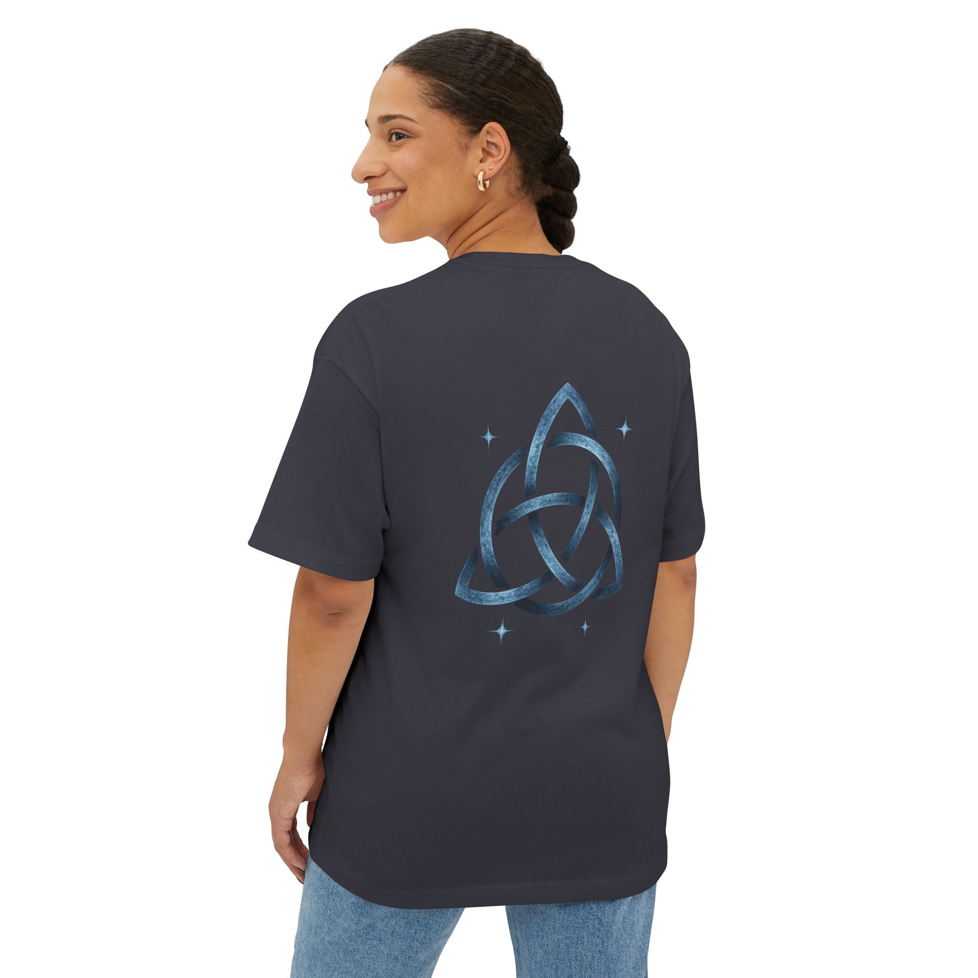 Boho Oversized Tee with Celtic Knot Design | Unisex Tee, Casual Style, Gift for Him/Her, Comfortable Wear, Summer Outfit, Festival Tee