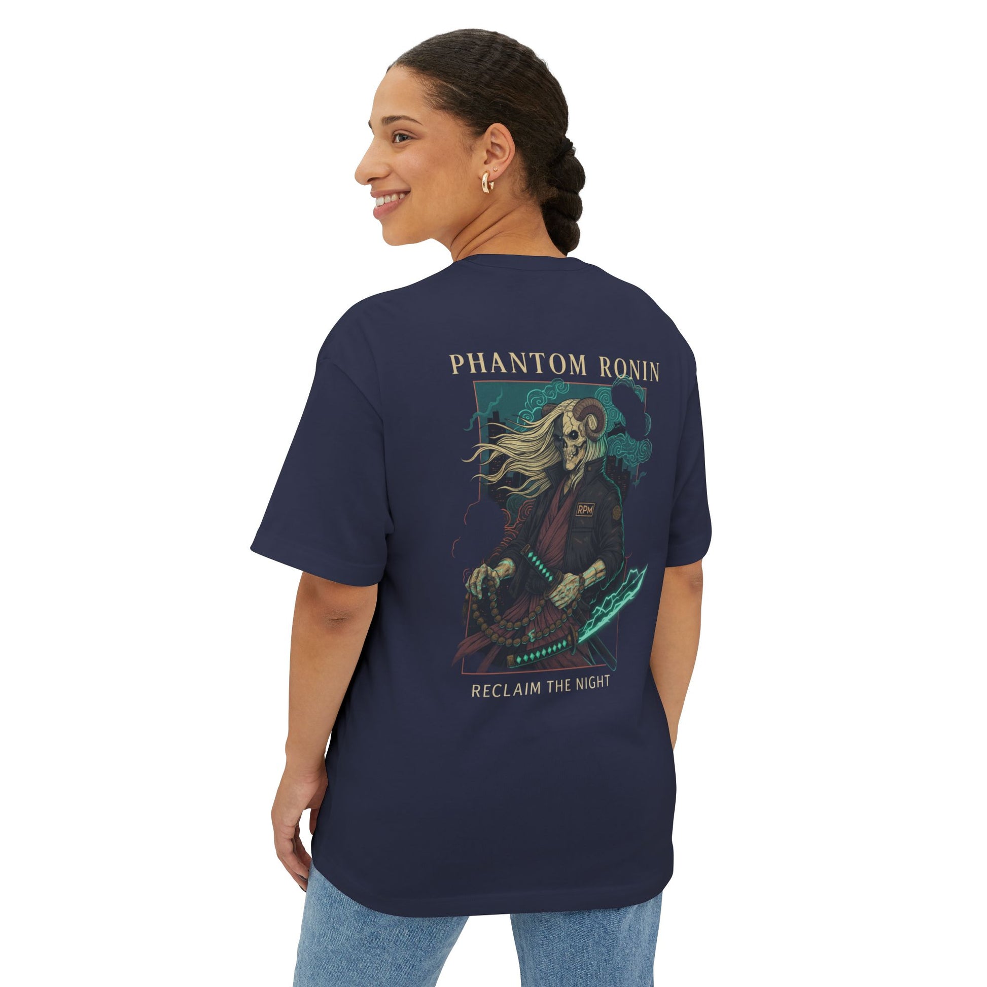 Phantom Ronin Boxy Tee - Oversized Unisex Shirt for Bold Style