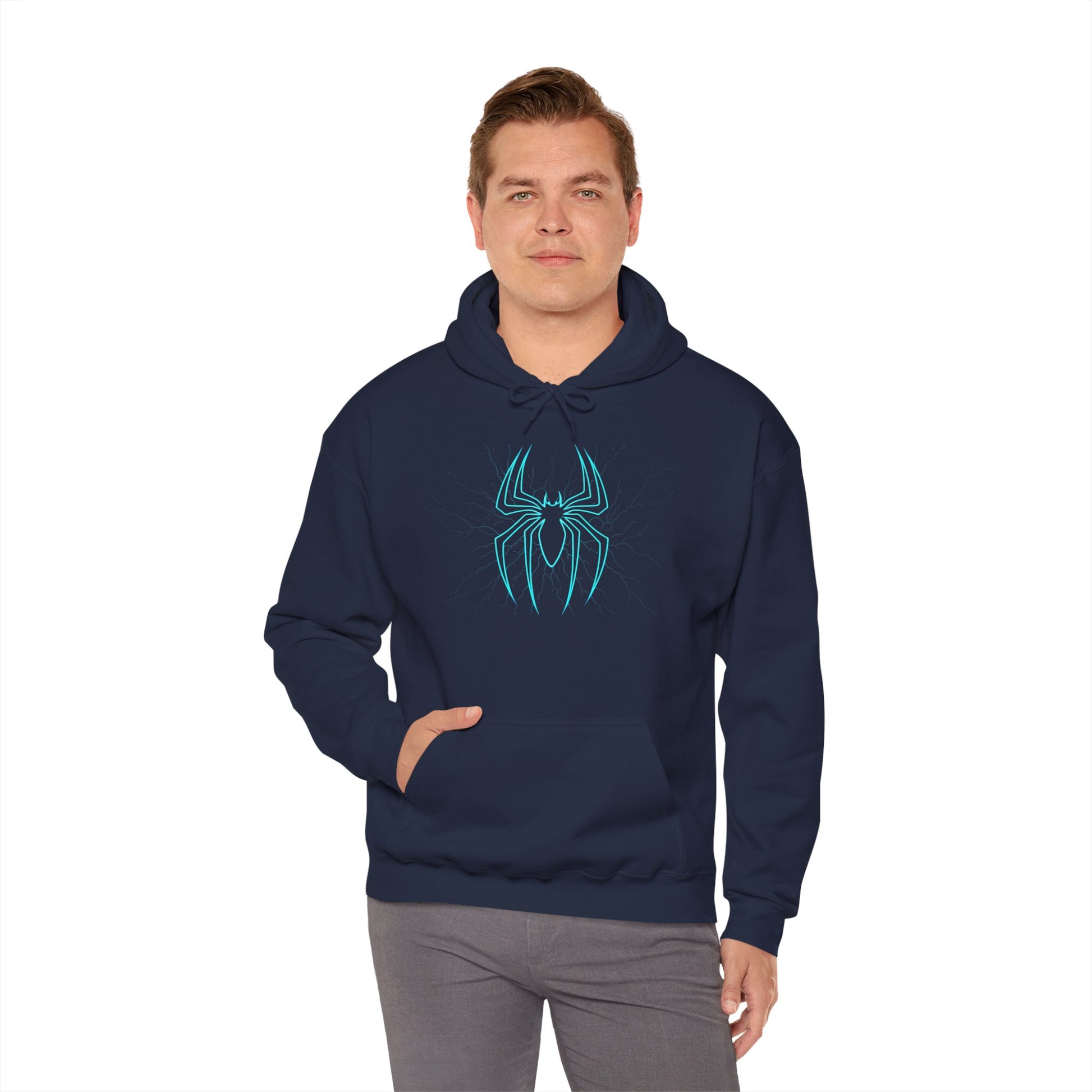 Spider Web Hoodie, Cozy Unisex Sweatshirt, Perfect for Comic Fans, Halloween Apparel, Unique Gift for Teens and Adults