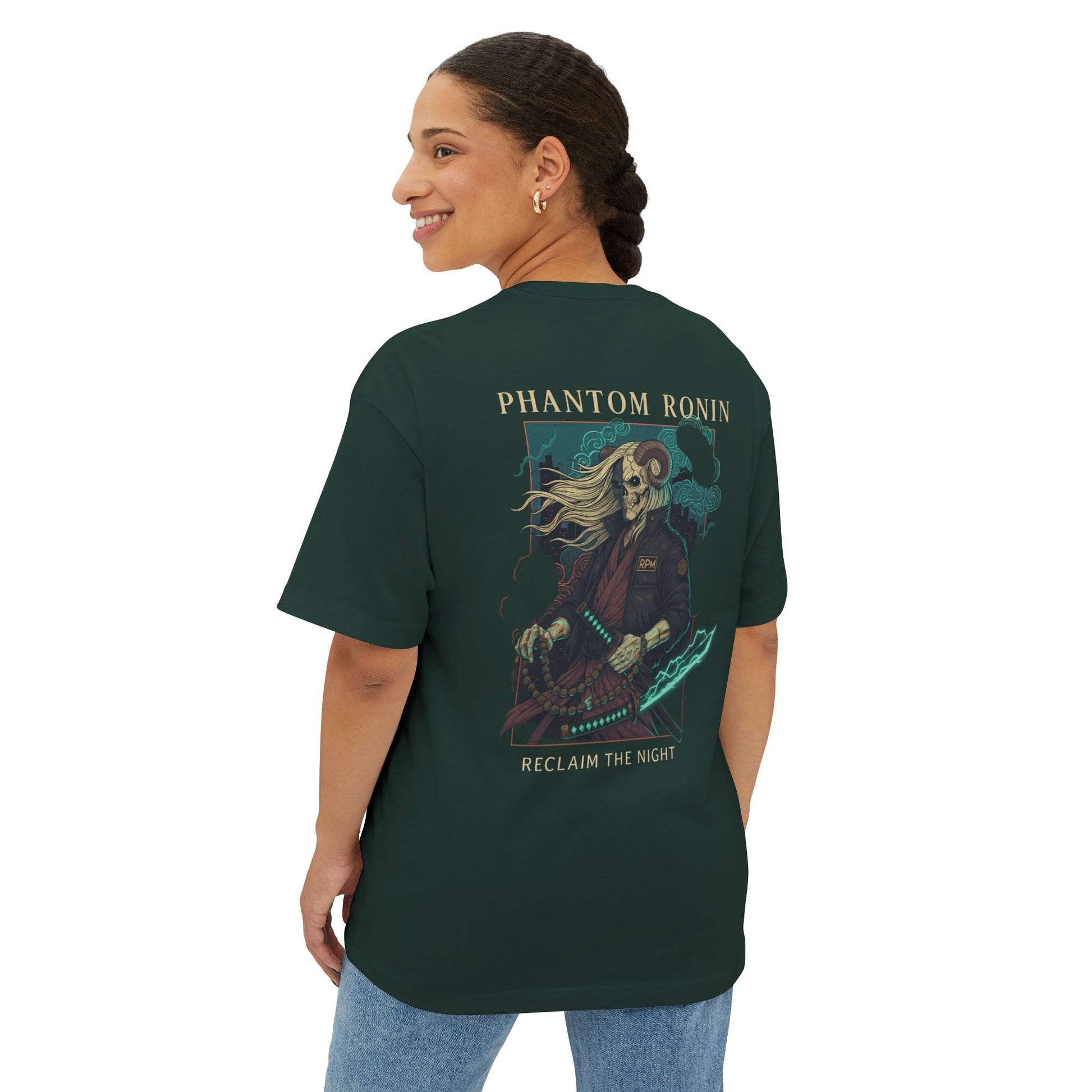 Phantom Ronin Boxy Tee - Oversized Unisex Shirt for Bold Style