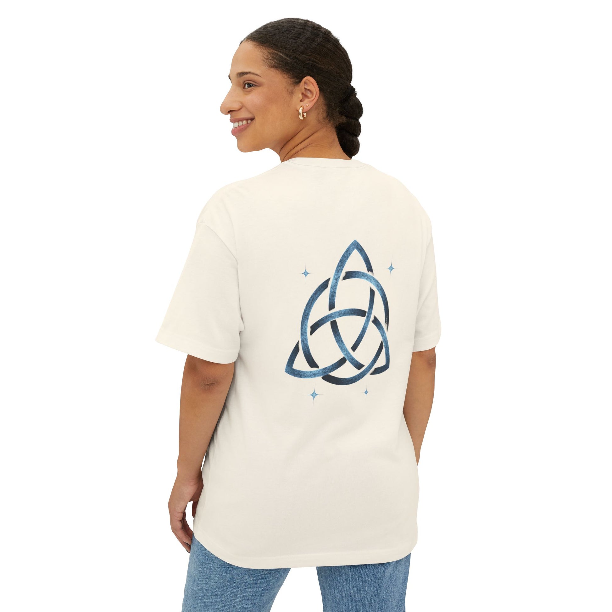 Boho Oversized Tee with Celtic Knot Design | Unisex Tee, Casual Style, Gift for Him/Her, Comfortable Wear, Summer Outfit, Festival Tee
