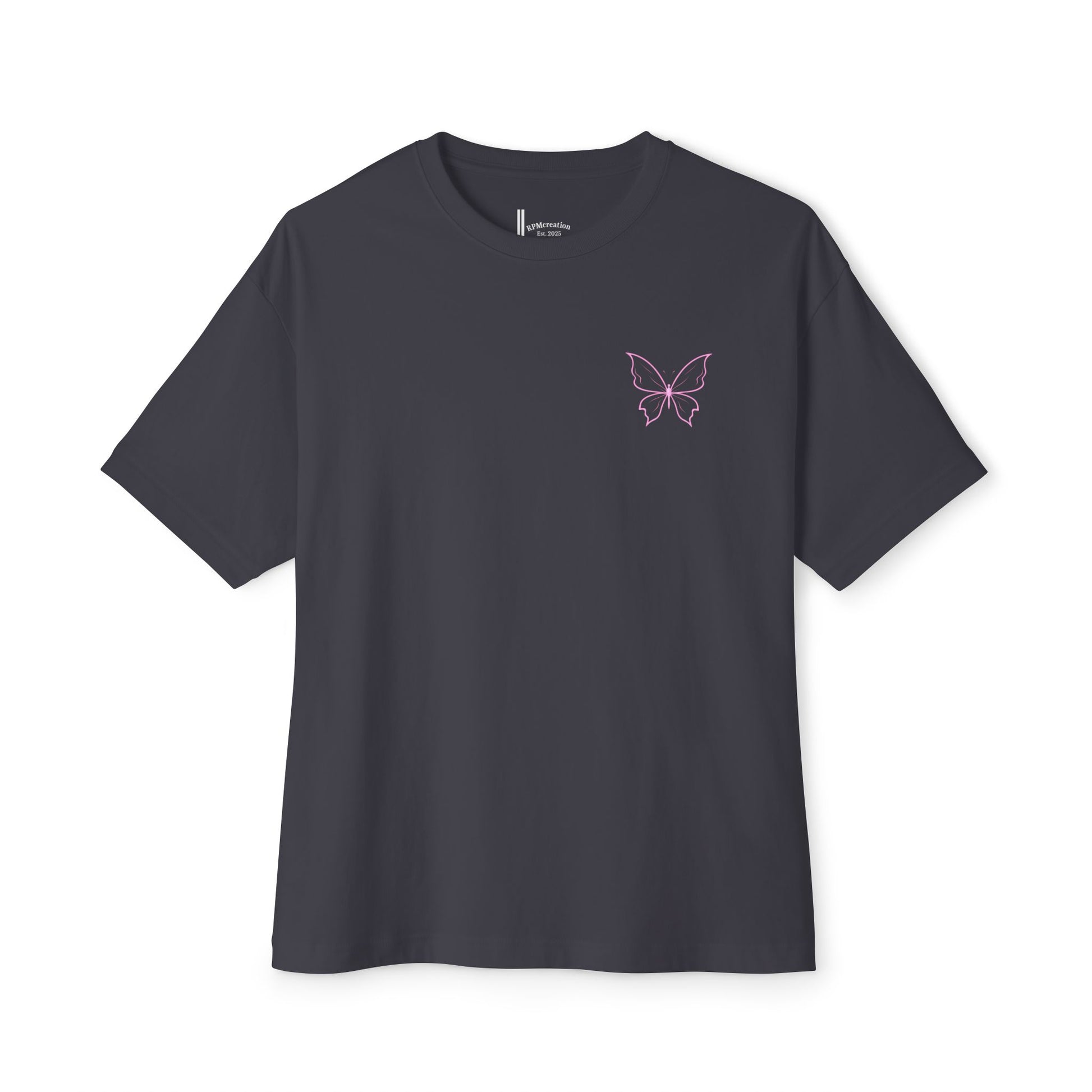 Whimsical Cat and Butterfly Oversized Tee | Unisex Graphic T-Shirt, Cute Cat Tee, Nature Lover Shirt, Gift for Cat Lovers, Summer Fashion