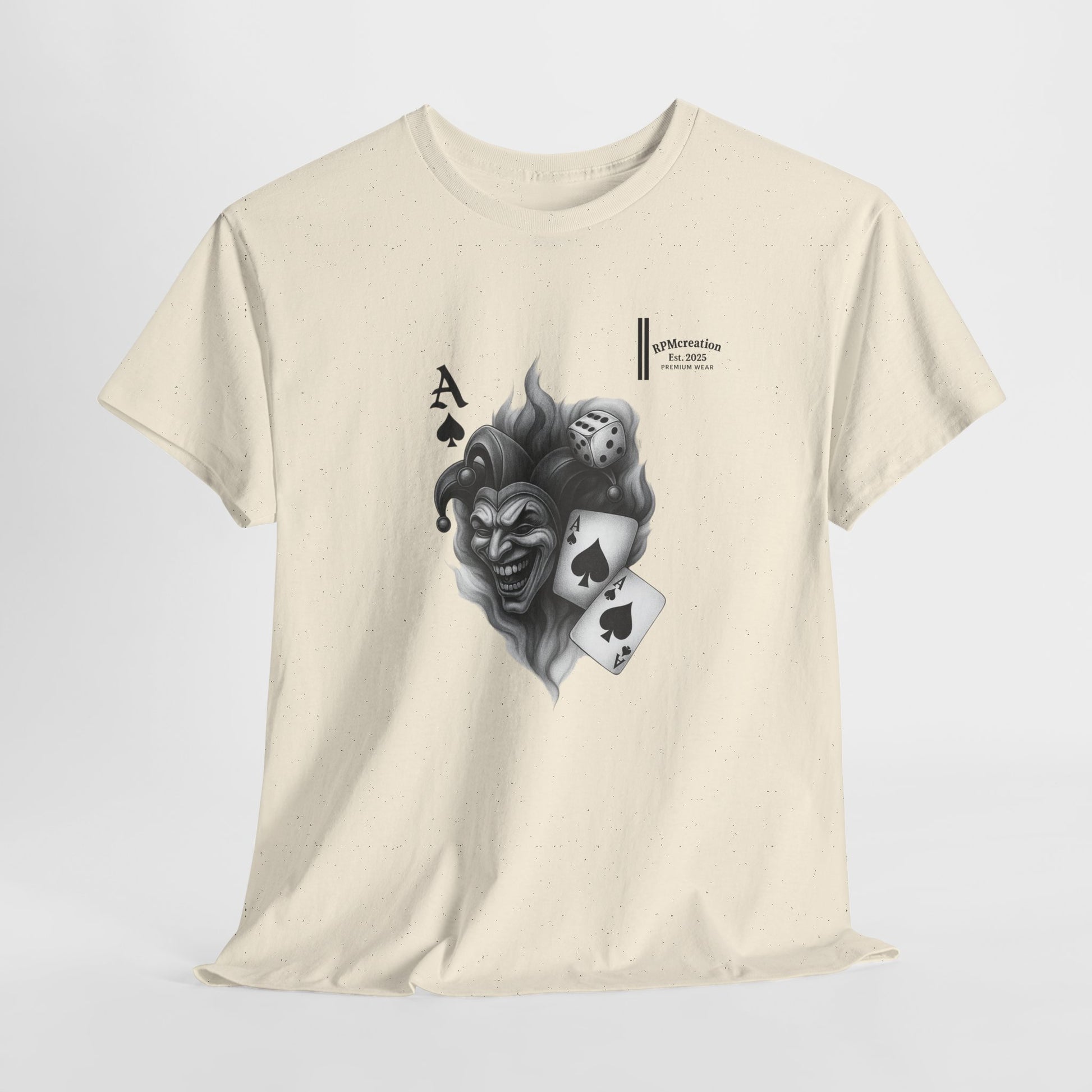 Unisex Heavy Cotton Tee with Joker Design - Perfect for Game Night, Halloween, Casual Wear, Gift for Gamers, Graphic Tee