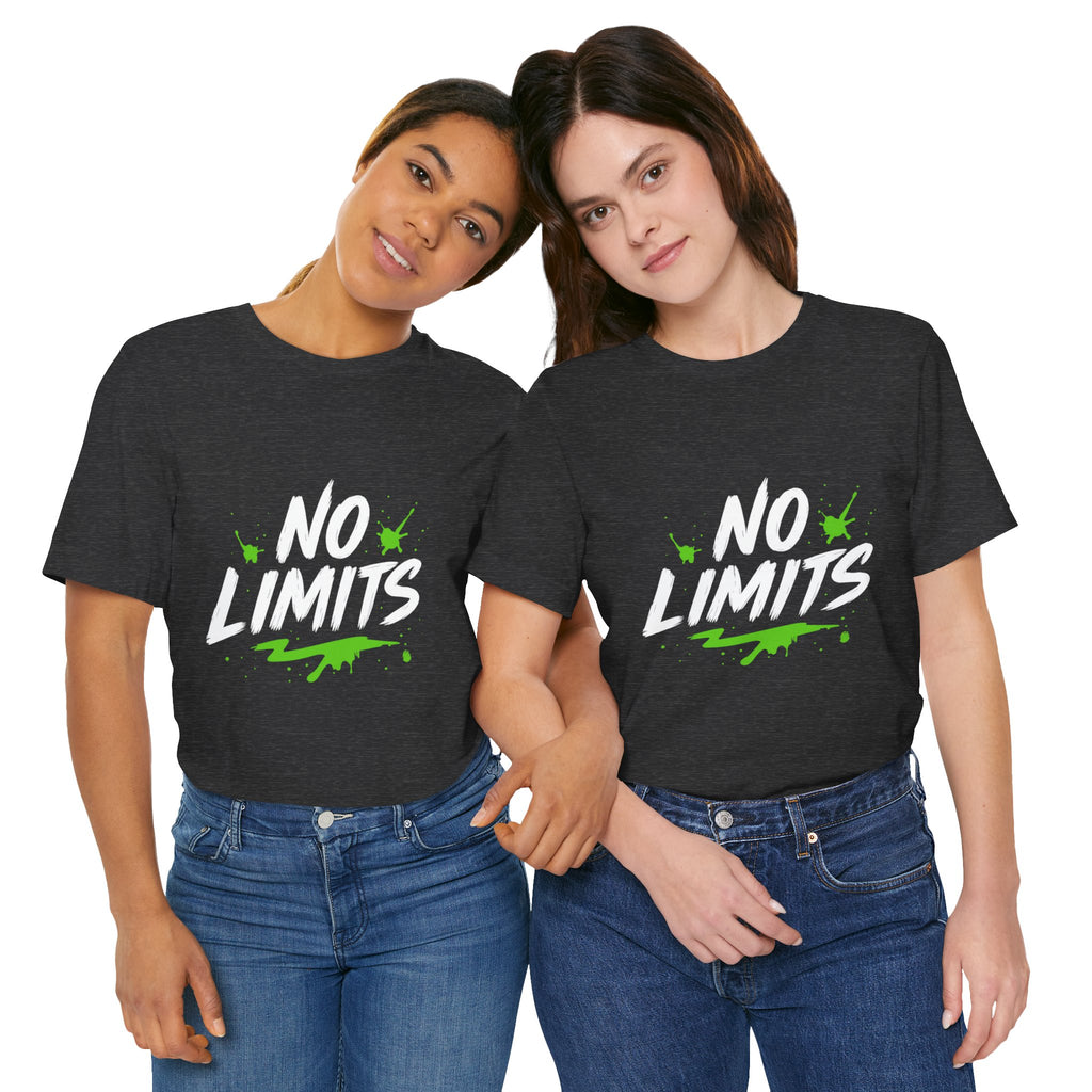 No Limits Unisex Tee - Trendy Graphic T-Shirt for Men & Women, Casual Wear, Gift for Adventurers, Motivational Apparel