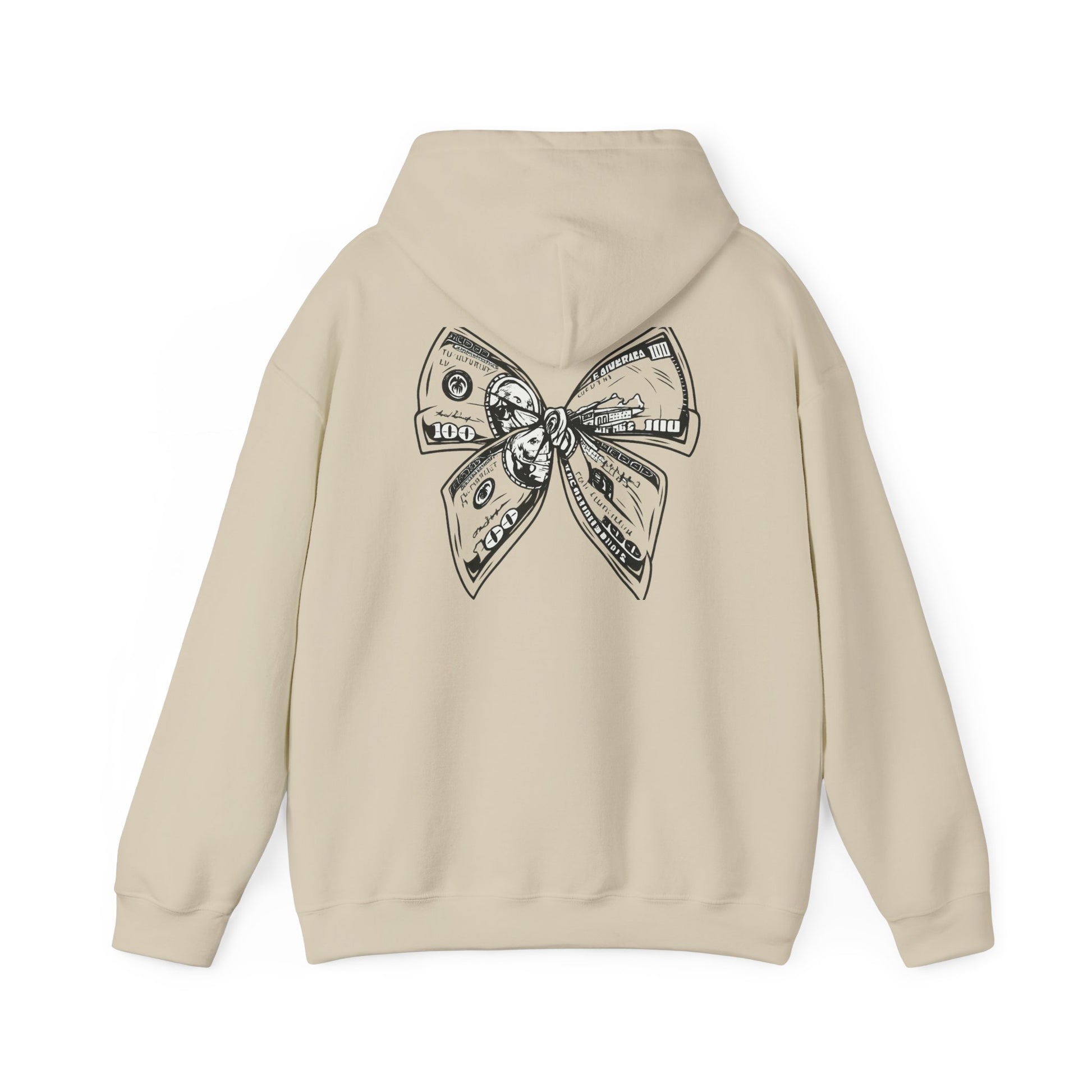 Rising Sun Hoodie with Money Bow Design | Cozy Unisex Sweatshirt for Chill Days, Gift for Friends, Streetwear, Spring Fashion