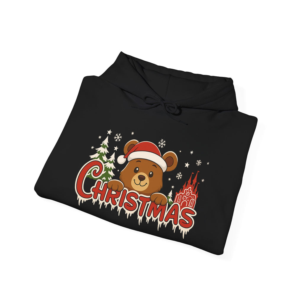 Christmas Bear Hoodie – Cute Santa Hat Holiday Sweatshirt
