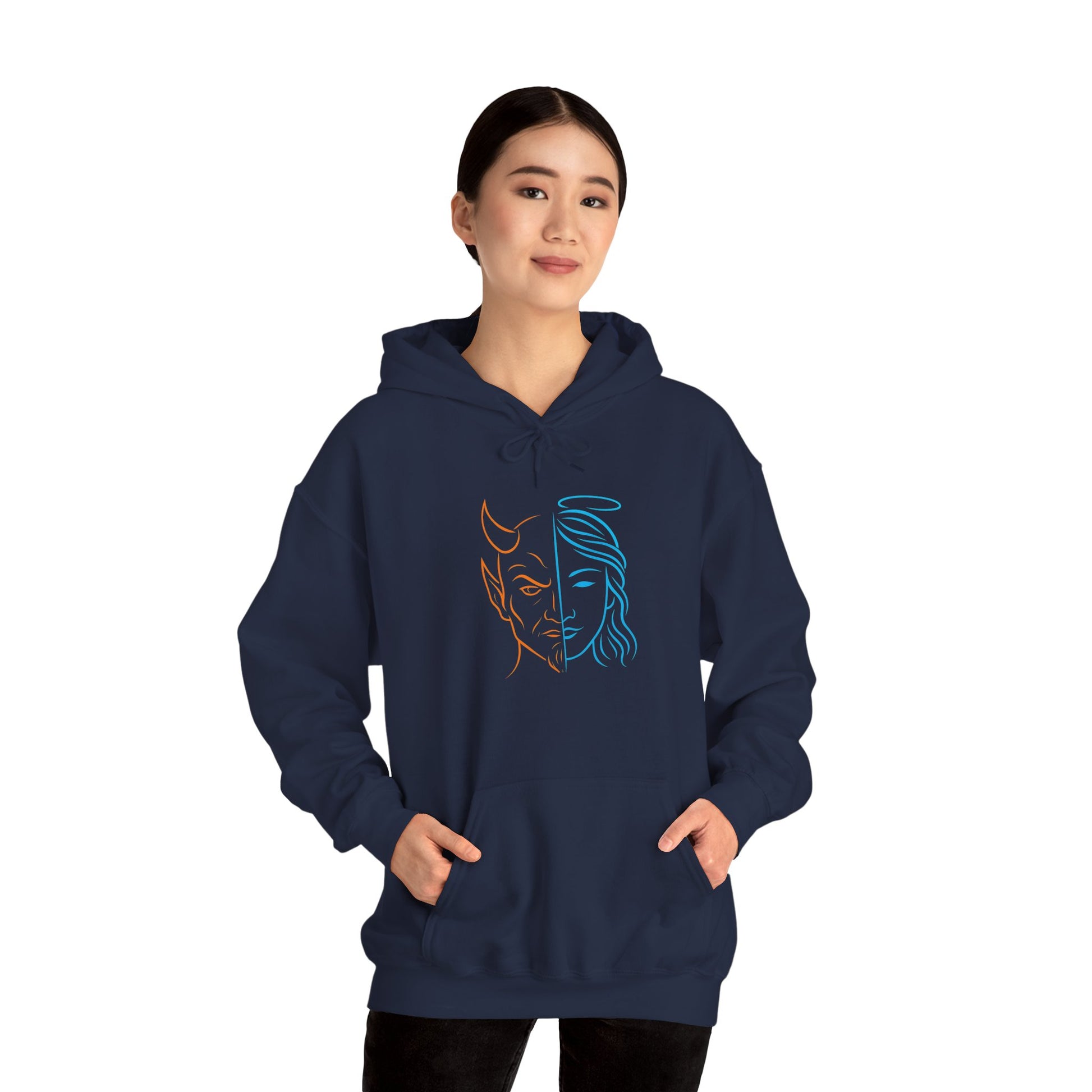 Duality Inspired Hoodie, Unisex Heavy Blend Sweatshirt, Balance is Beauty Apparel, Cozy Fashion, Gift for Her/Him, Casual Wear, Trendy [...]