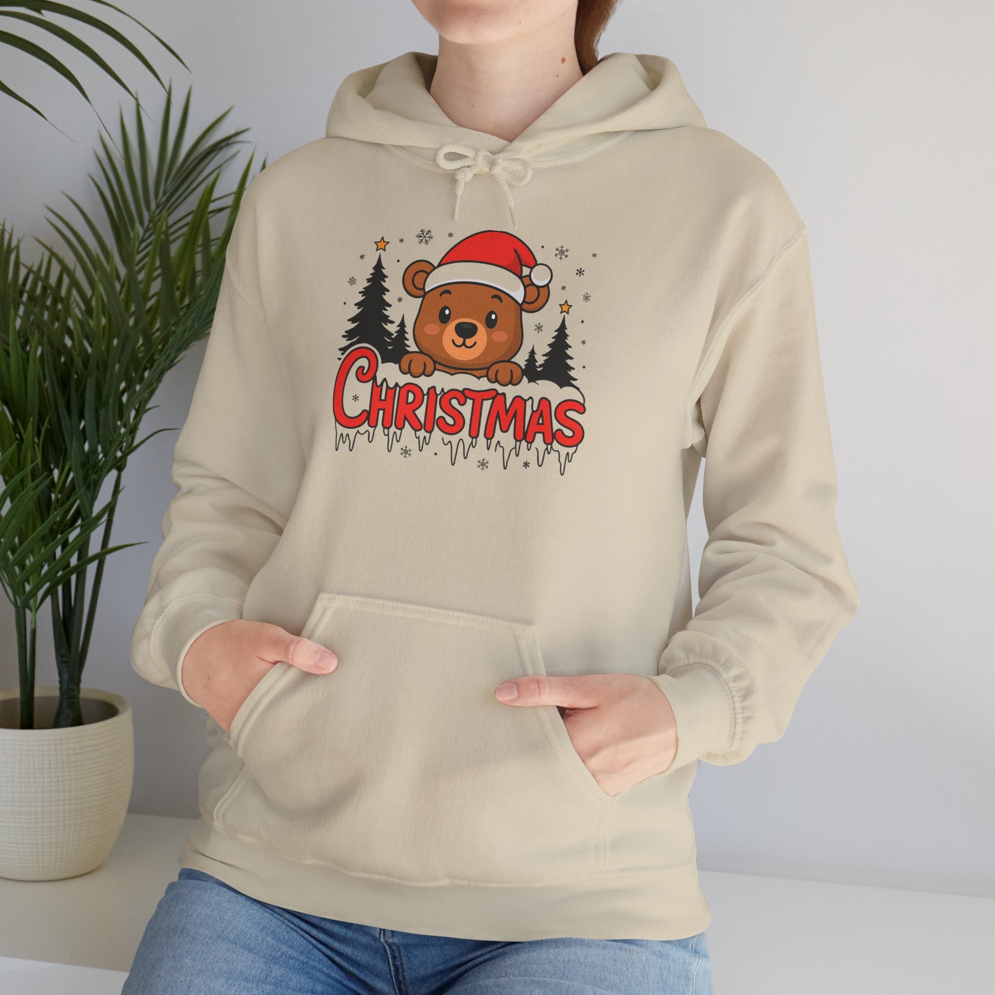 Christmas Bear Hoodie — Cute Santa Bear Holiday Sweatshirt