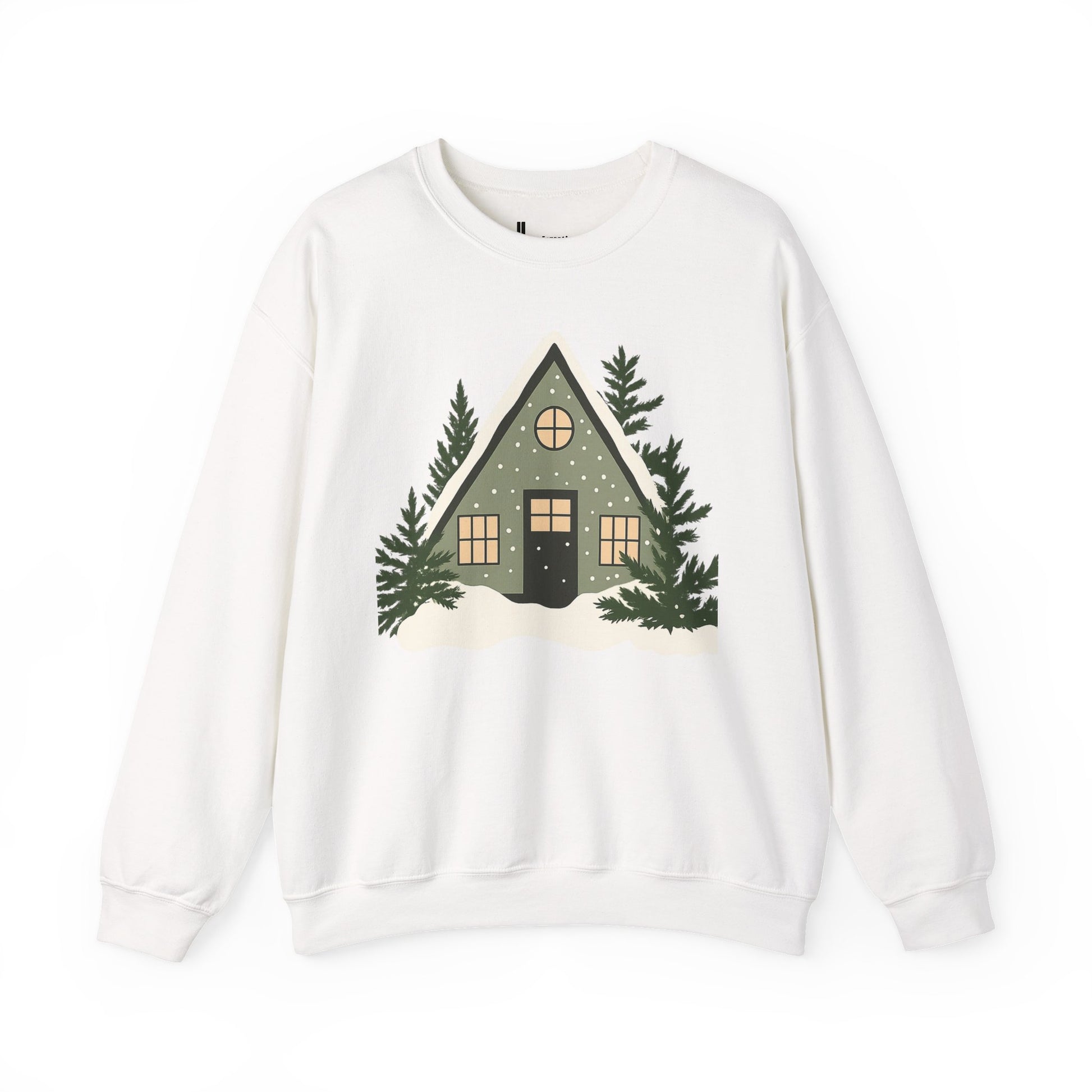 Cozy A-Frame Cabin Sweatshirt — Winter Cottage Crewneck